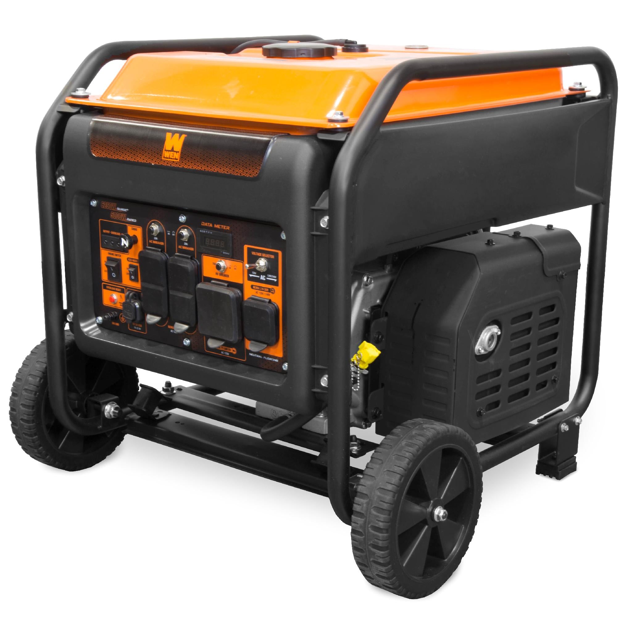 WEN GN625i 6250-Watt Portable Inverter Generator - 120V/240V Dual Fuel, CARB Compliant, RV Ready with Transfer Switch - Perfect for Camping, Home Backup Power & Outdoor Events