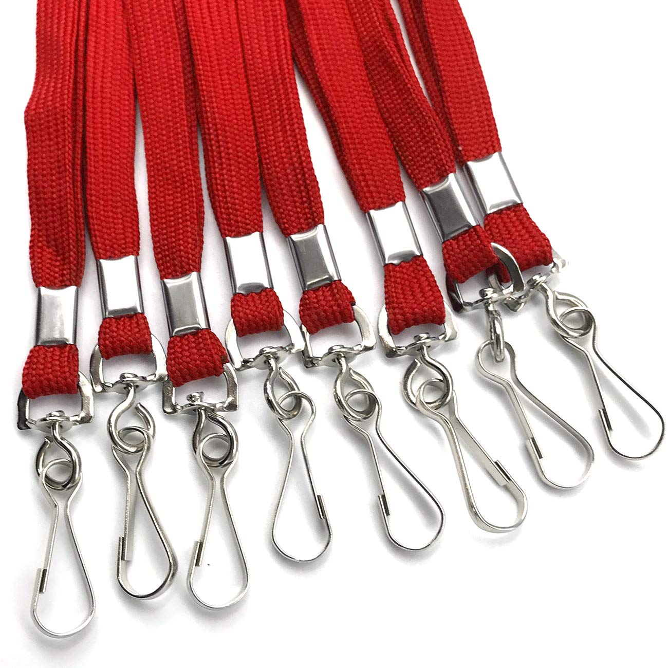 Premium Breakaway Safety Lanyards with Swivel Hook - 25 Pack (Red) for ID Badges & Work Security