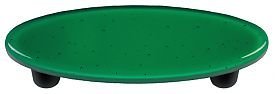 Emerald Green Oval Glass Cabinet Pull - Black Post for Kitchen & Bathroom