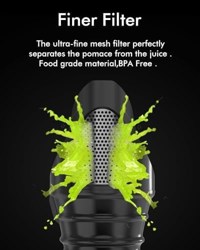 SiFENE Slow Masticating Juicer - Cold Press Juice Extractor for Fruits & Vegetables with Dual Mouth, Quiet Motor, Anti-Clog System - High Juice Yield, Easy to Clean, BPA-Free (Red) - Perfect for Healthy Juicing at Home, Office or Gym
