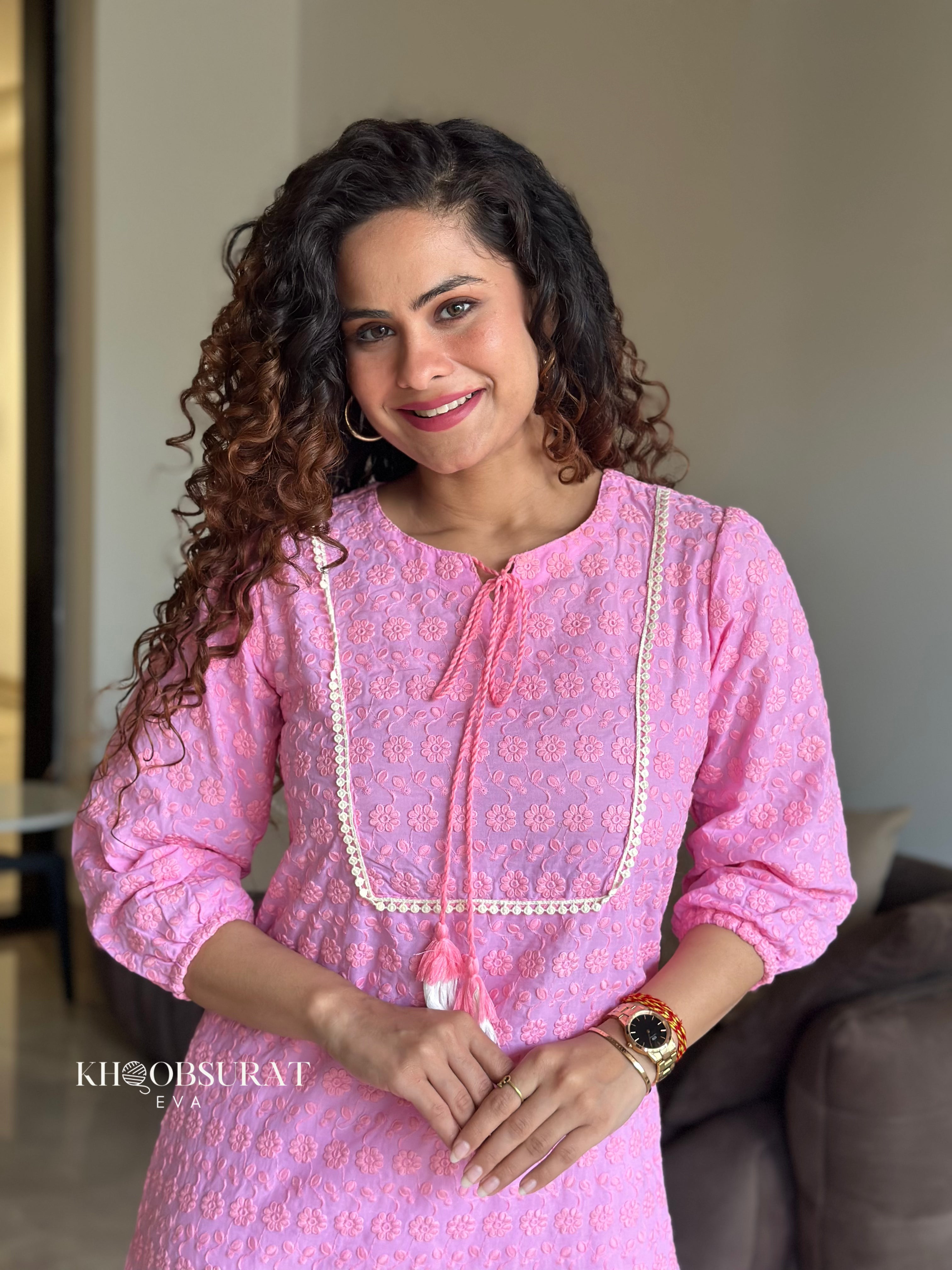 Valentino Pink Kurta Set for Women | Elegant Ethnic Wear | Perfect for Festivals, Weddings & Parties