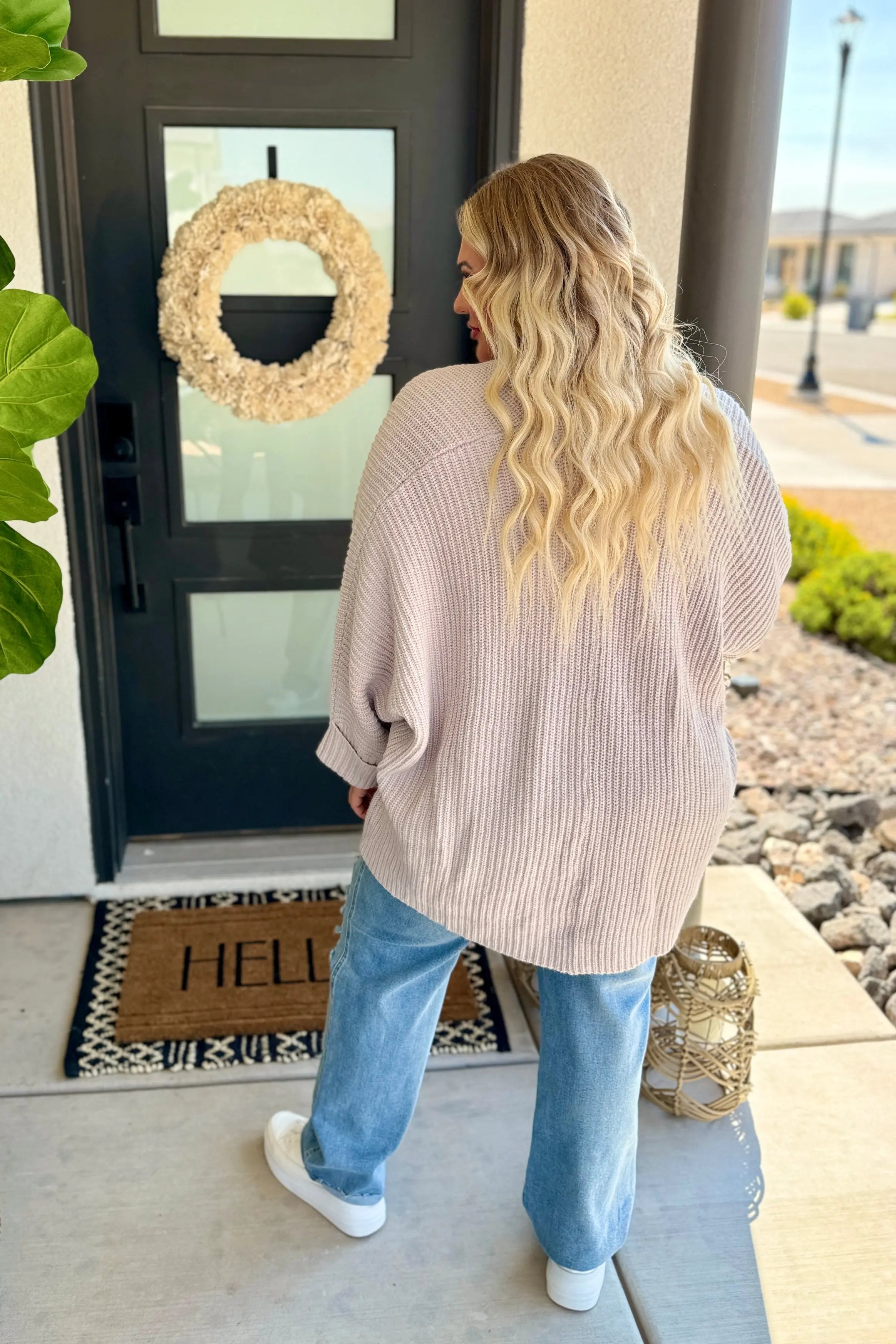 Azalea Oversized Cardigan for Women - Soft Chunky Knit Sweater in 2 Colors (Beige & Gray) | Cozy Fall Winter Layering, Coffee Dates & Casual Outfits