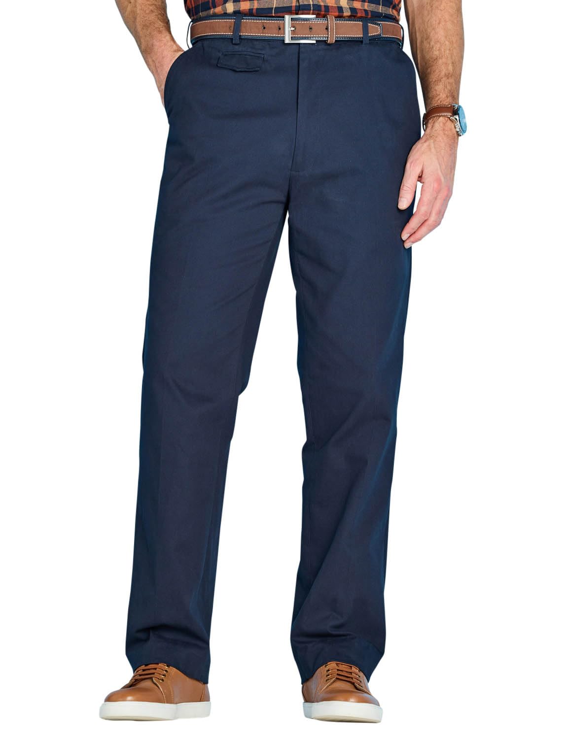 Pegasus Men's Stretch Cotton Chino Pants - Comfortable Slim Fit Dress Pants with Elastic Waistband for Office, Travel & Smart Casual Wear