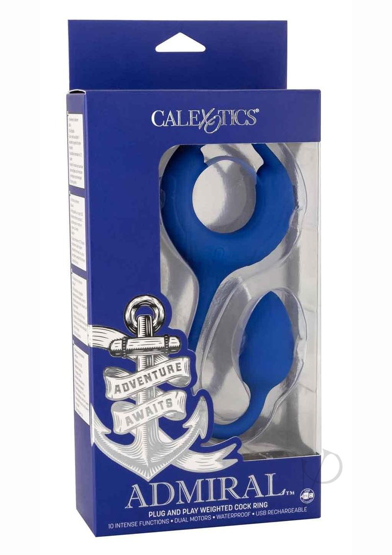 Premium Weighted Silicone Cock Ring for Men - Blue Admiral Plug & Play Design - Enhance Pleasure & Performance - Perfect for Couples Play & Solo Use