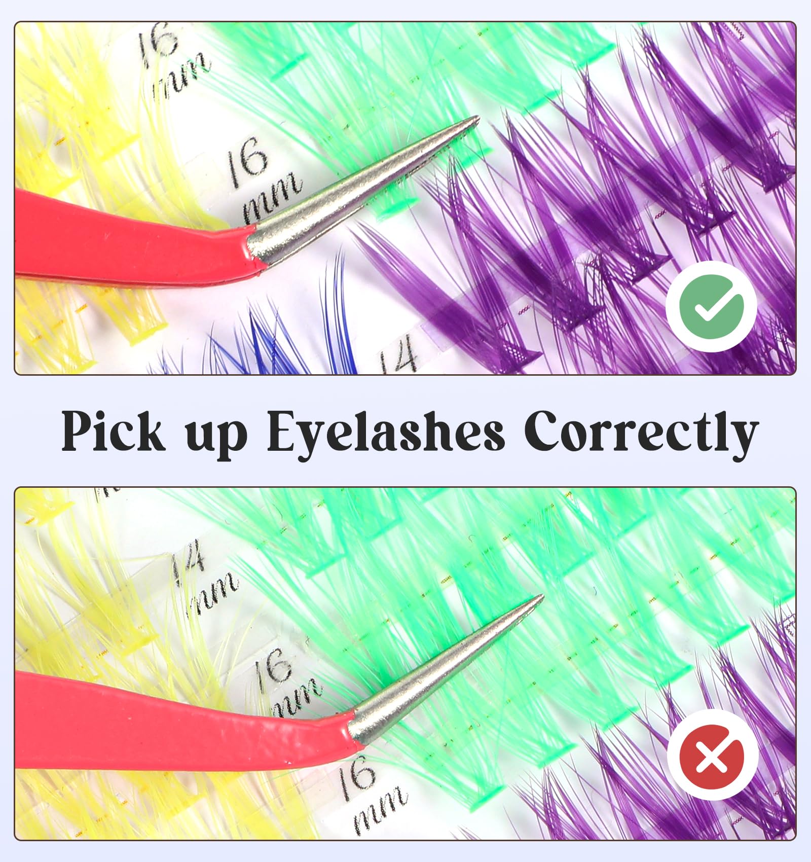 3D Colored Lash Clusters - 240Pcs C Curl Eyelash Extensions in 6 Vibrant Colors (14-16mm) for DIY Individual Lashes | Fluffy, Long-Lasting & Waterproof | Perfect for Parties, Halloween & Special Occasions