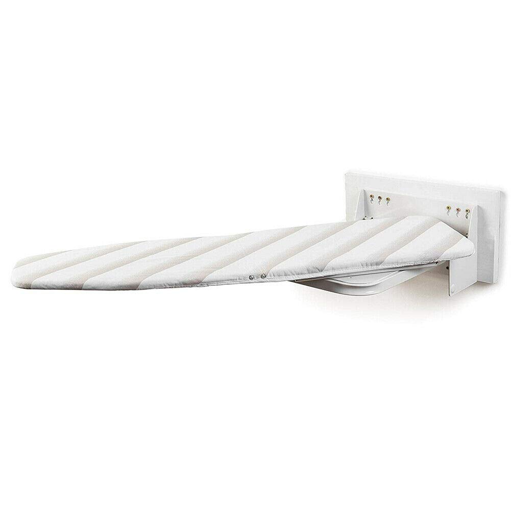Gropyong Wall-Mounted Ironing Board - 180° Swivel Foldable Steam Iron Rest, Space Saving & Easy Install, Washable White Board for Laundry Room, Bedroom, or Small Apartment