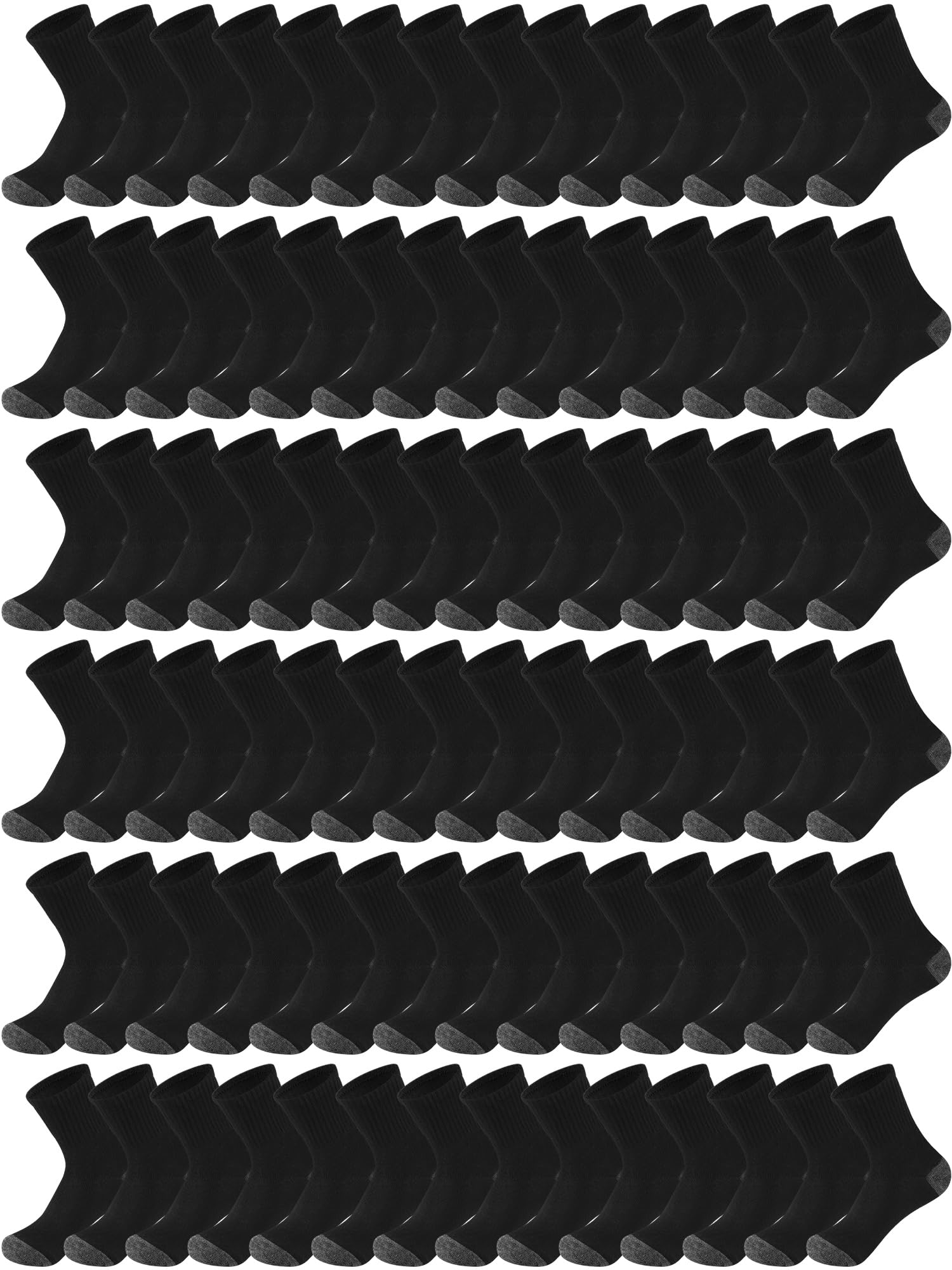 Tarpop 100 Pairs Bulk Socks for Men - Moisture Wicking Athletic Ankle Socks (Unisex Adults) - Perfect for Sports, Gym, Hiking & Homeless Shelter Donations