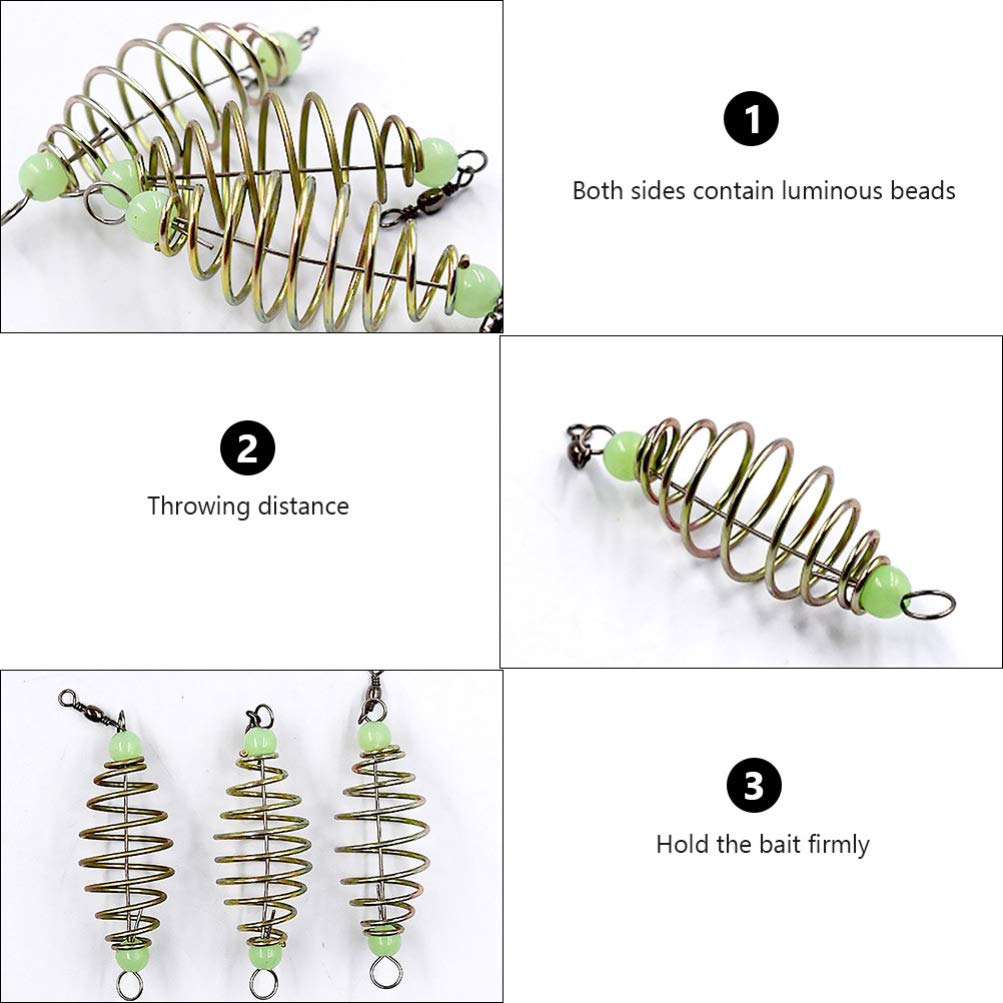 BESPORTBLE 24pcs Spring Bait Fishing Cage - Durable Feeder Holder & Fish Bait Lure Tool for Freshwater & Saltwater Fishing - Perfect for Bass, Trout, and Catfish Angling