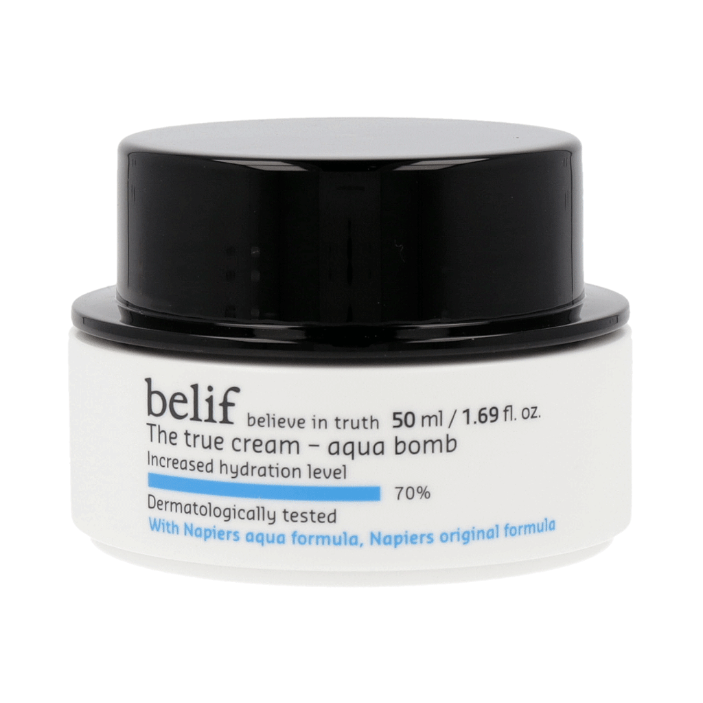Belif The True Cream Aqua Bomb 50ml - Hydrating Moisturizer for Dry Skin | Day & Night Face Cream for Glowing Skin | Perfect for Daily Skincare Routine & Travel