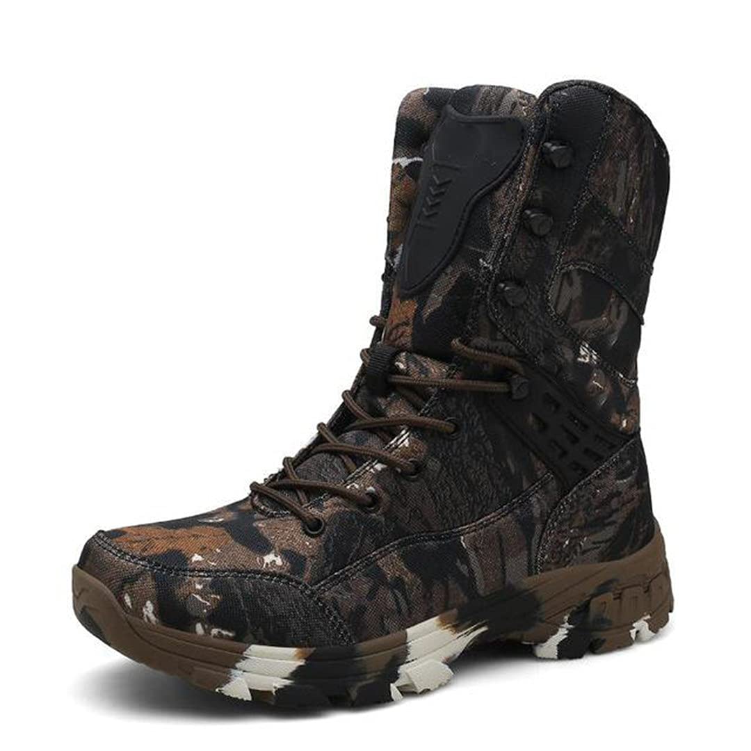 Men's Camouflage High-Top Desert Boots - Hiking & Work Shoes for Outdoor Adventures | Durable & Comfortable for Hiking, Hunting & Daily Wear