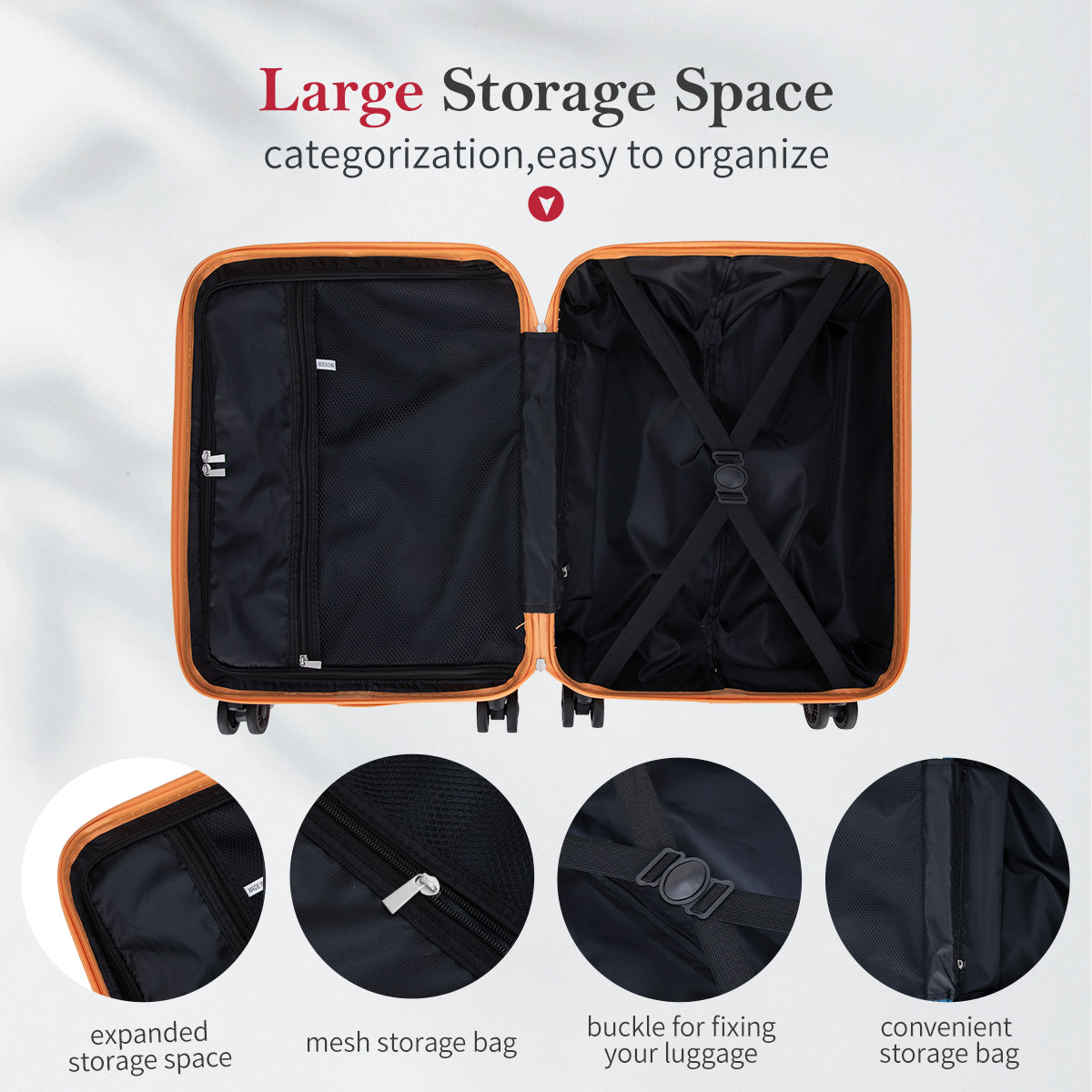 Ntbay 3-Piece Lightweight ABS Luggage Set with 360° Silent Wheels & TSA Lock - Durable Suitcase for Travel, Business Trips & Vacations