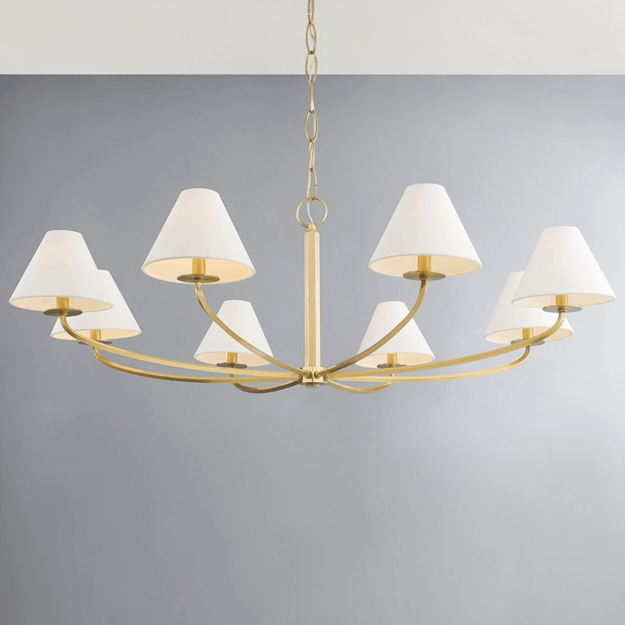 Vintage Aged Brass Stacey Chandelier - 24