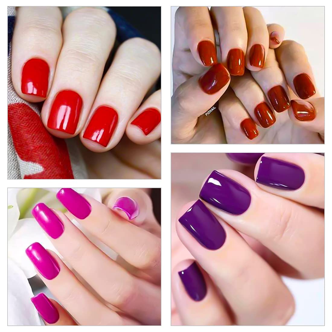 16 Sheets Red Series Solid Color Nail Stickers - Full Nail Wraps for Women | Warm Tone Real Nail Polish Strips with Nail File | Perfect for Nail Art, DIY Manicures & Special Occasions