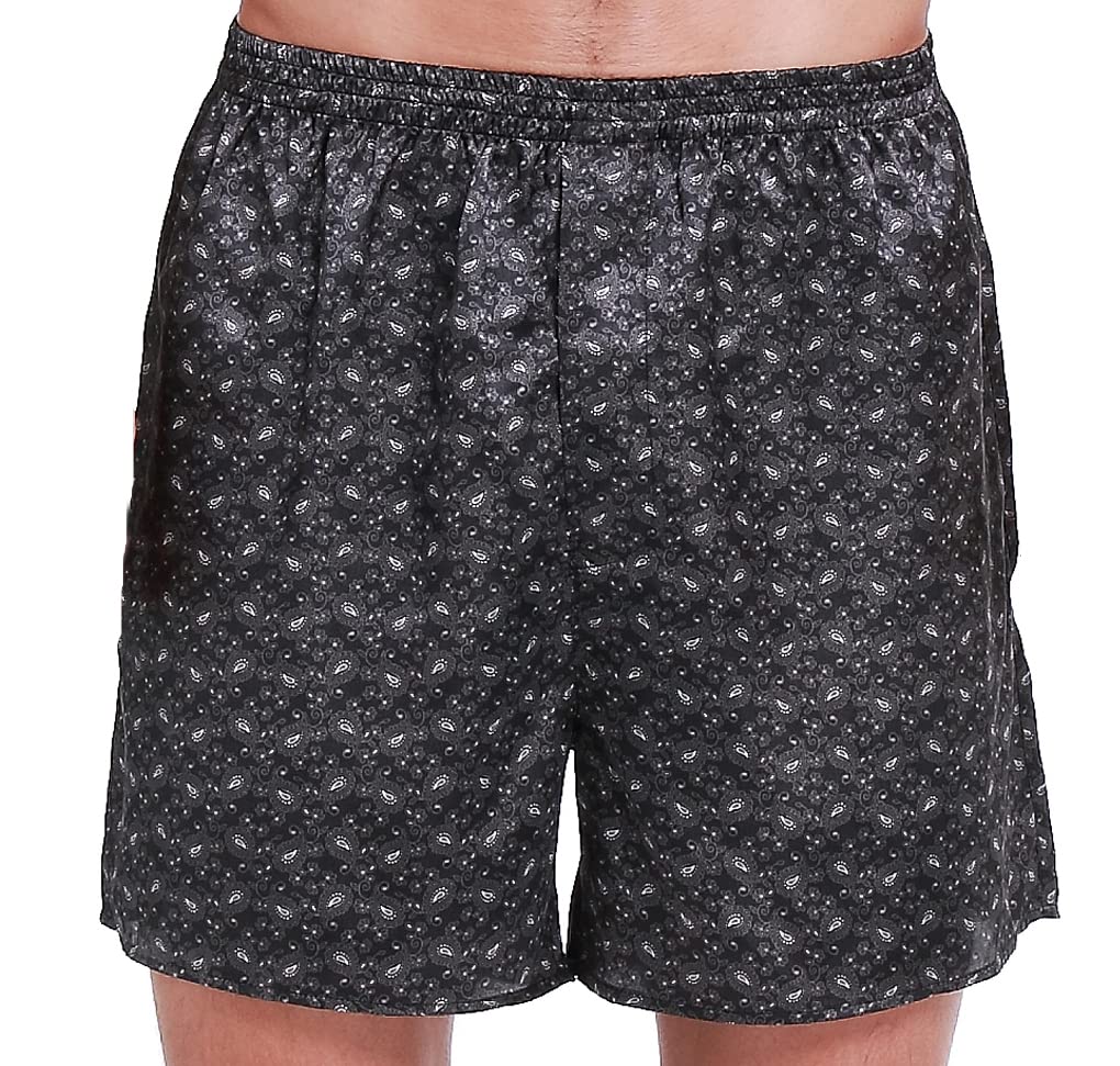 Lavenderi Men's Silk Satin Boxer Shorts - Luxury Sleepwear Pajama Shorts for Comfort & Style - Perfect for Lounging, Travel & Gifts