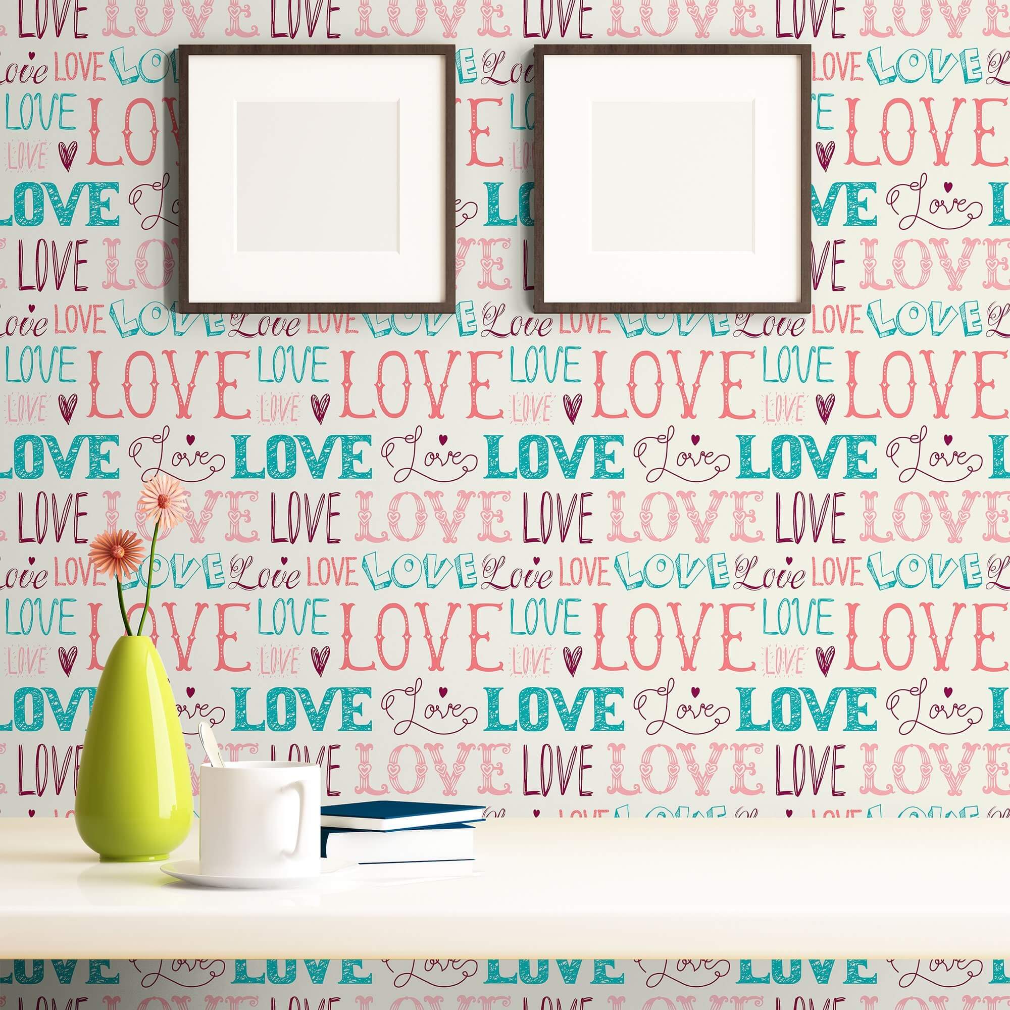 Purple and Blue Handwriting Peel and Stick Removable Wallpaper for Teens - Self-Adhesive Decorative Wall Covering for Bedroom, Dorm Room & Study Space