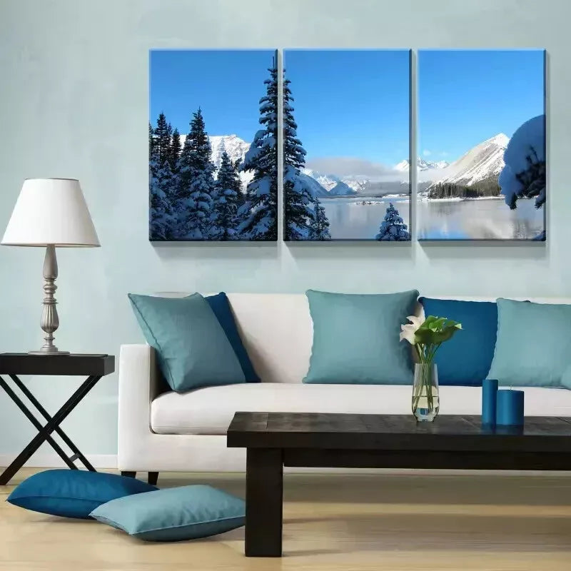 3-Piece Winter Landscape Wall Art Set - Framed Canvas Prints 50x70cm | High Quality Australian Made | Ready to Hang | Perfect for Living Room, Bedroom & Office Decor
