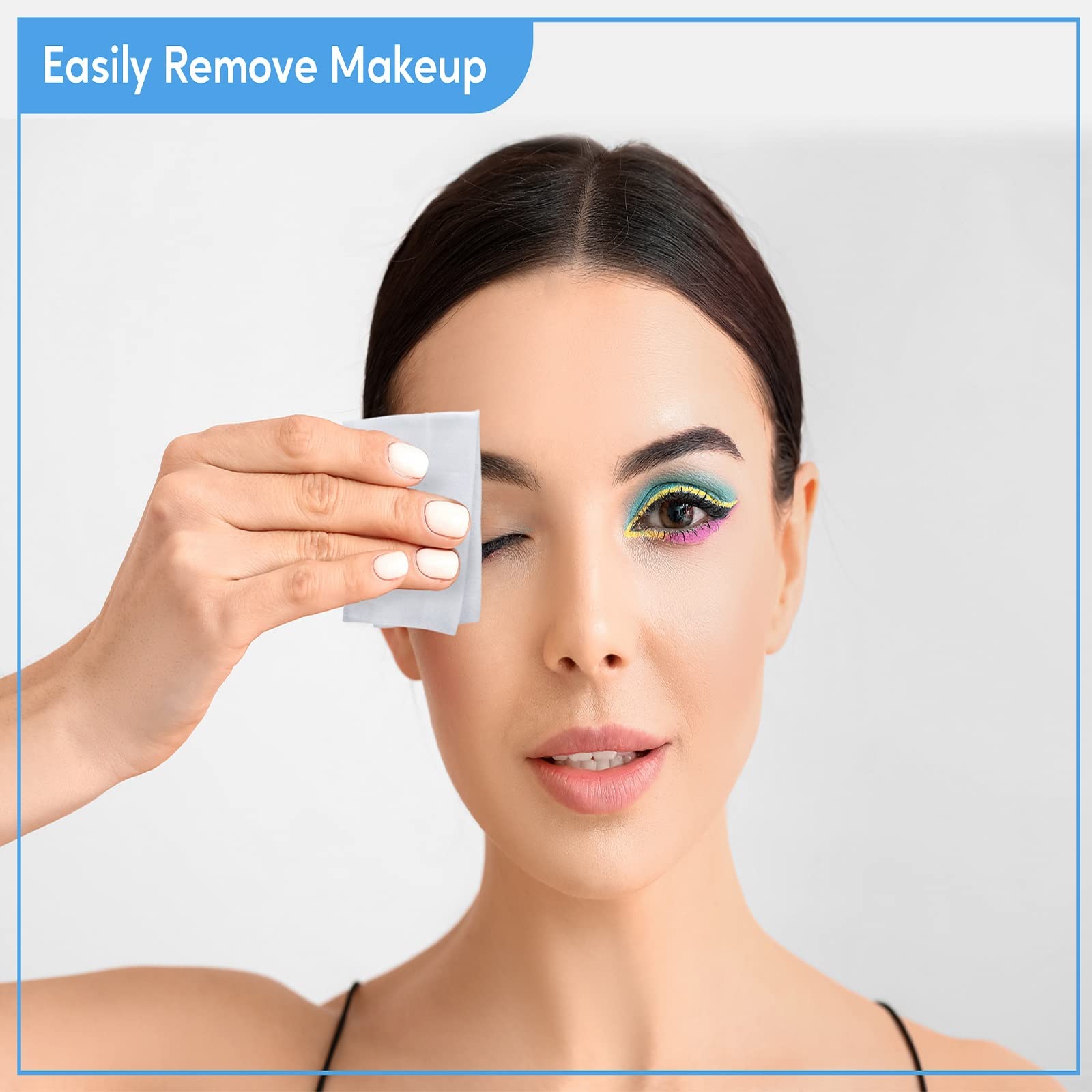 Vitamin E Enriched Alcohol-Free Makeup Remover Wipes – Gentle Exfoliating & Deep Cleansing Facial Towels – Biodegradable & Eco-Friendly – Pack of 50 | Perfect for Travel, Gym & Daily Skincare Routine
