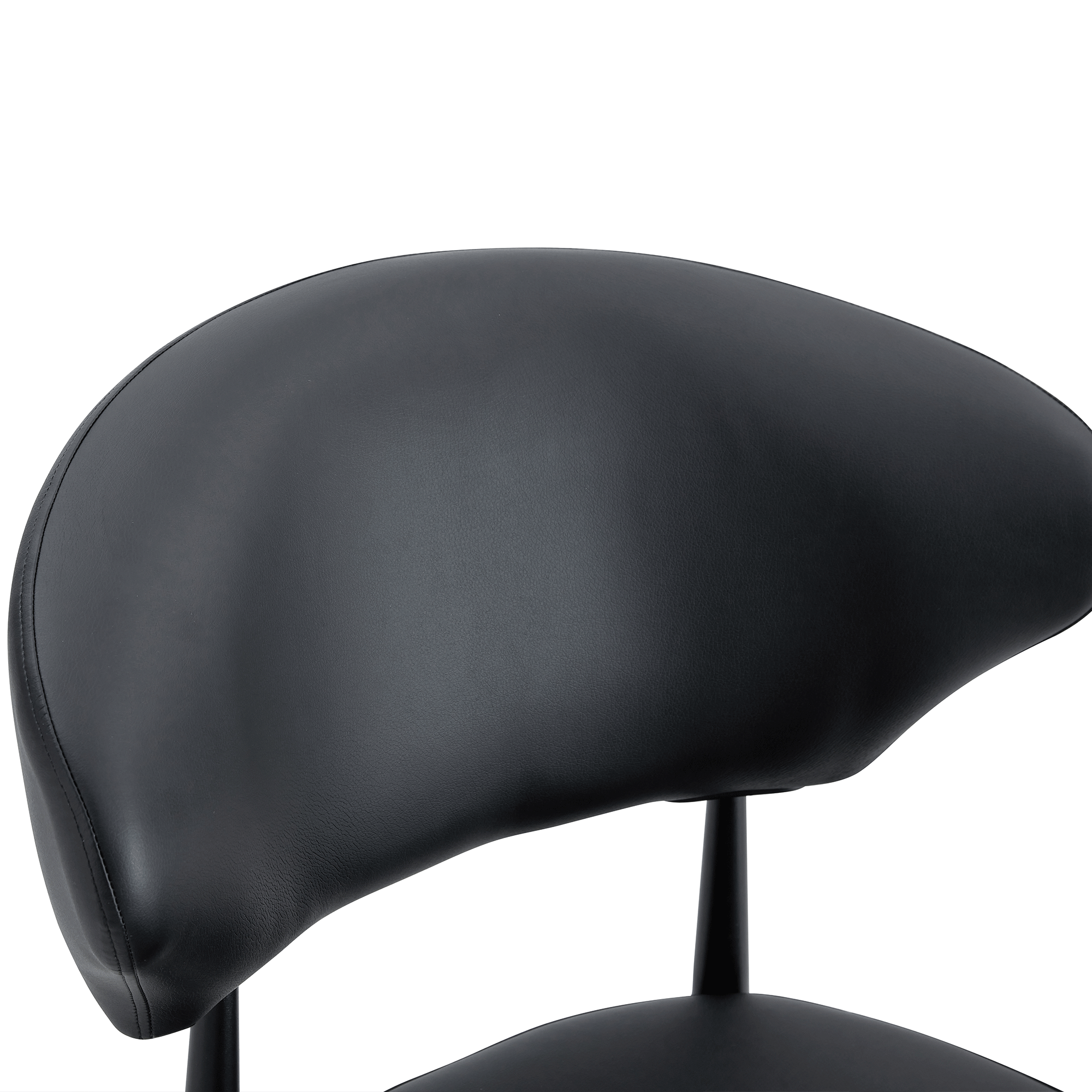 Black & White Minimalist Ergonomic Dining Chairs - Set of 4 with Curved Backrest for Comfort - Modern Home & Office Seating Solution - Perfect for Dining Rooms, Kitchens, and Small Spaces