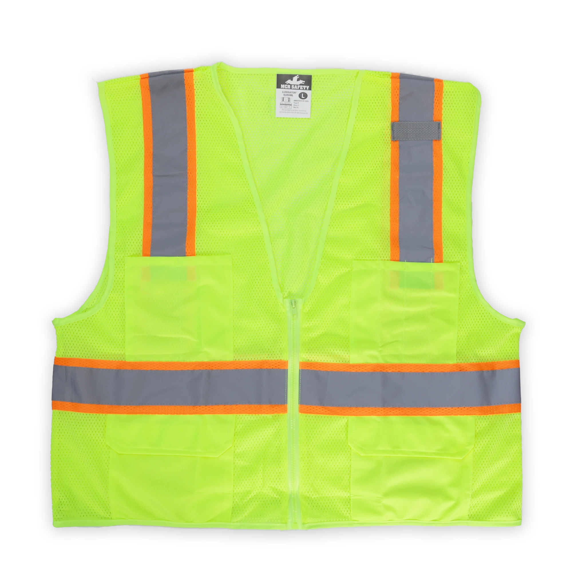 High Visibility Yellow Safety Vest with Zipper - Reflective Work Vest for Construction, Road Workers & Outdoor Activities (1 Pack)