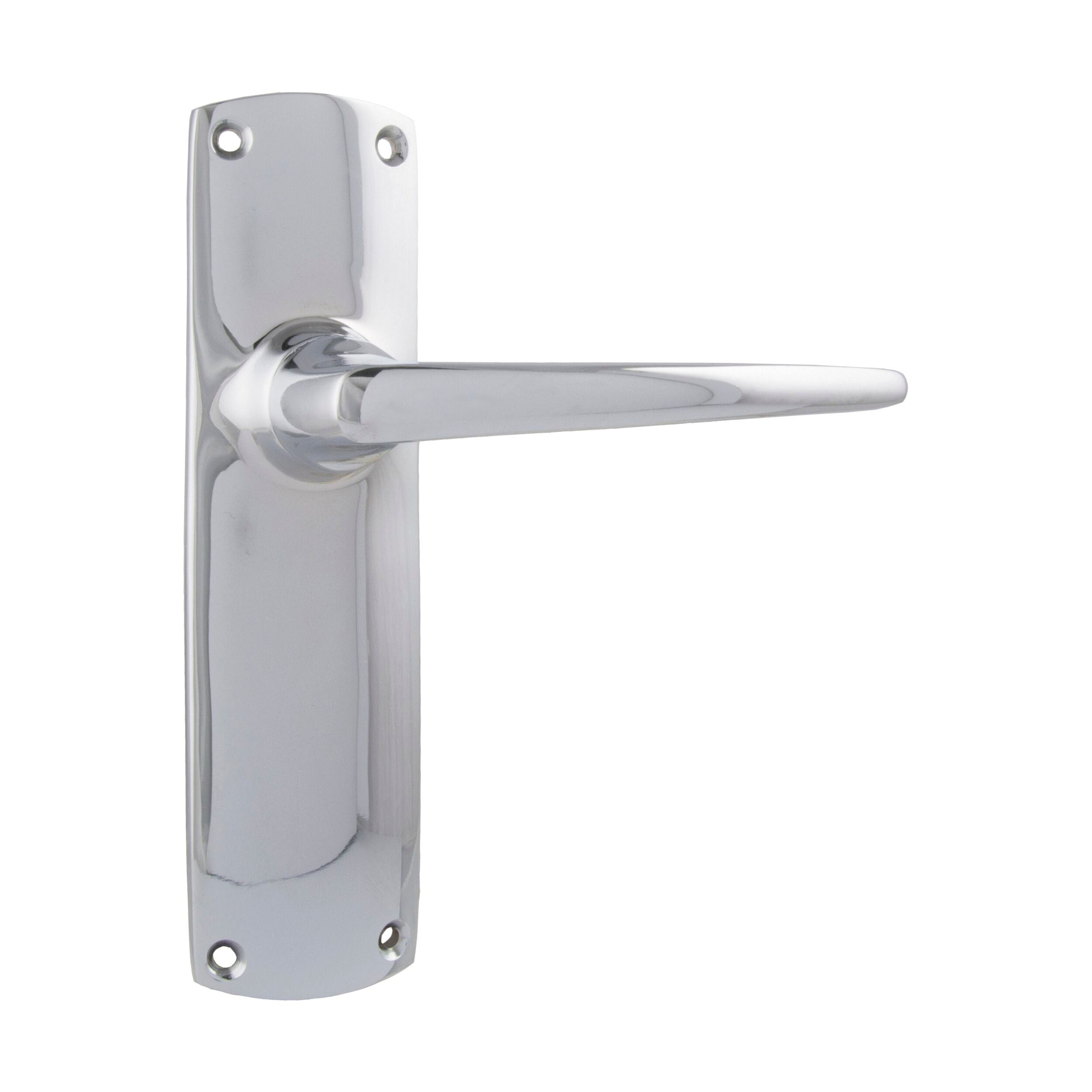 Vintage Chrome Plated Door Lever Retro Latch Pair - H150xW40xP57mm - Perfect for Home, Office & Commercial Door Hardware Replacement