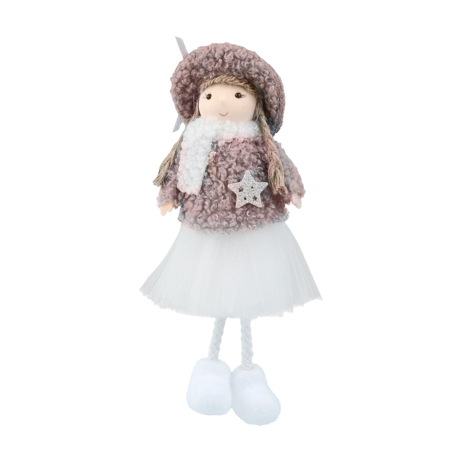 iHTHA Christmas Angel Charm Doll - Cute Plush Girl Ornament for Xmas Tree, Home Decor, Gift Pendant - Perfect for Holiday Decorations, Spring Gnome Decor & Festive Party Scenes (One Size, Yellow)