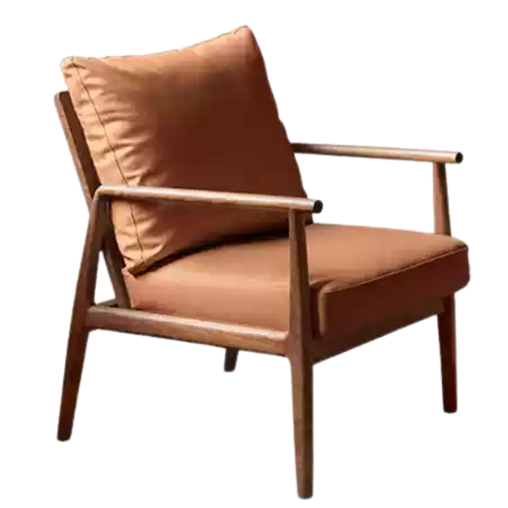Premium Black Walnut and Ash Solid Wood Lounge Chair with Backrest - Perfect for Living Room, Reading Nook, or Office Relaxation