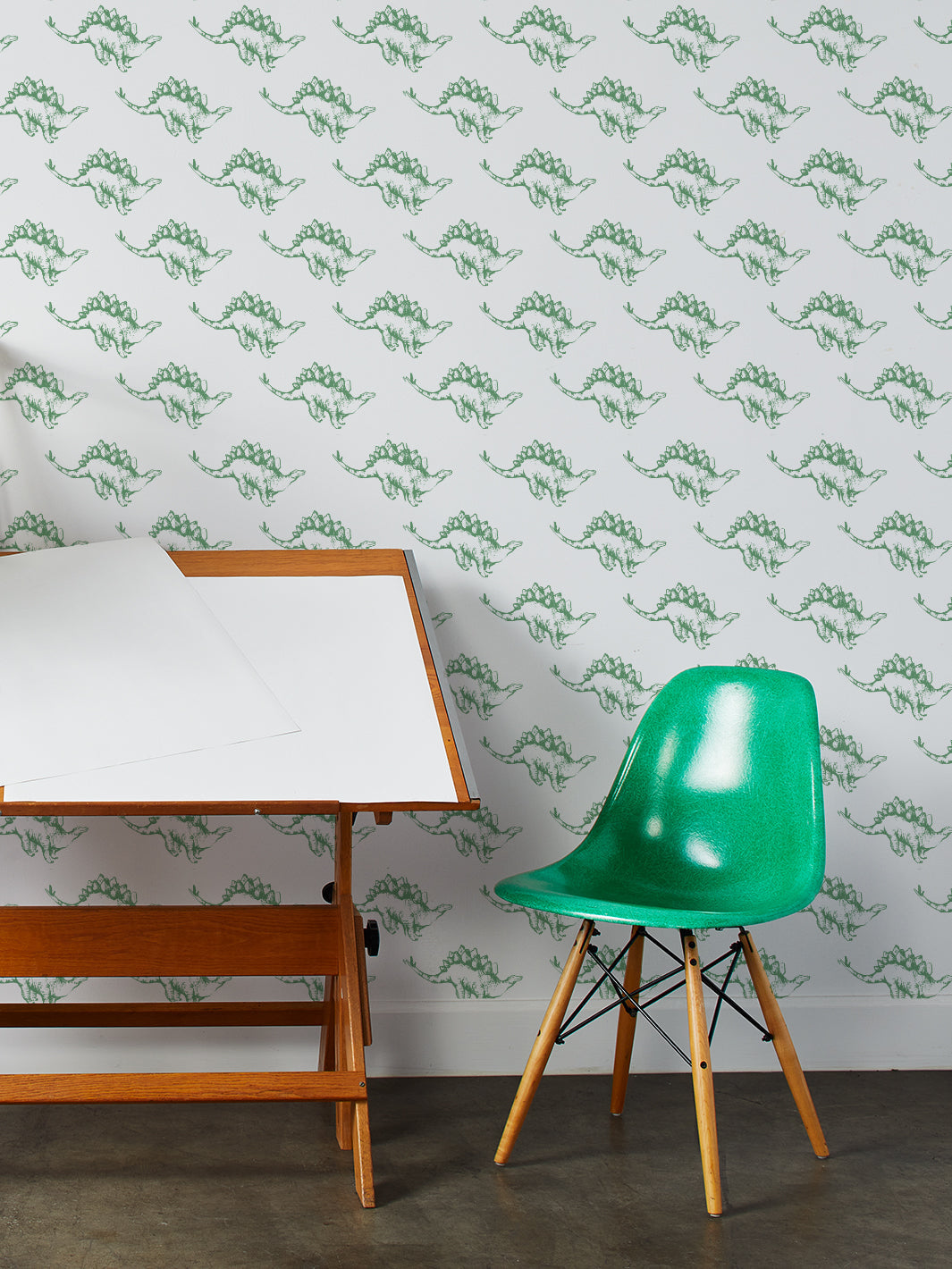 Dinos Green Wallpaper by Tea Collection - Premium Peel & Stick Wallpaper for Kids' Room, Nursery, or Playroom Decor