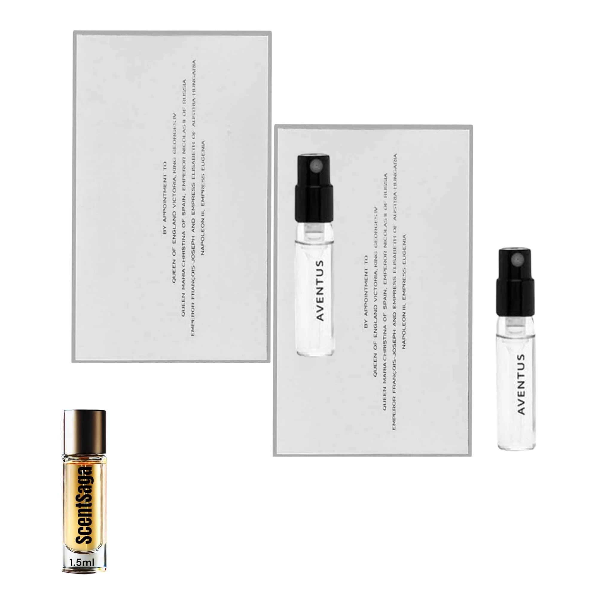 Aventus Eau De Parfum for Men - 2 Pack Luxury Travel Size (1.5ml/0.05oz) Sample Spray Vials by ScentSaga | Perfect for Gifts, Business Travel & Everyday Fragrance Refresh