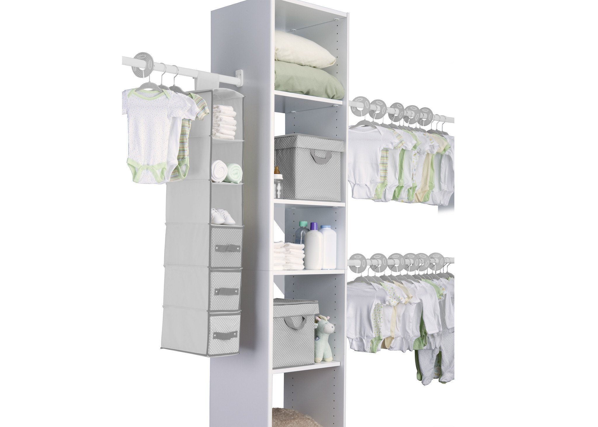 48-Piece Nursery Storage Organizer Set - Baby Clothes, Toys & Essentials Organizer for Nursery, Closet & Playroom Organization