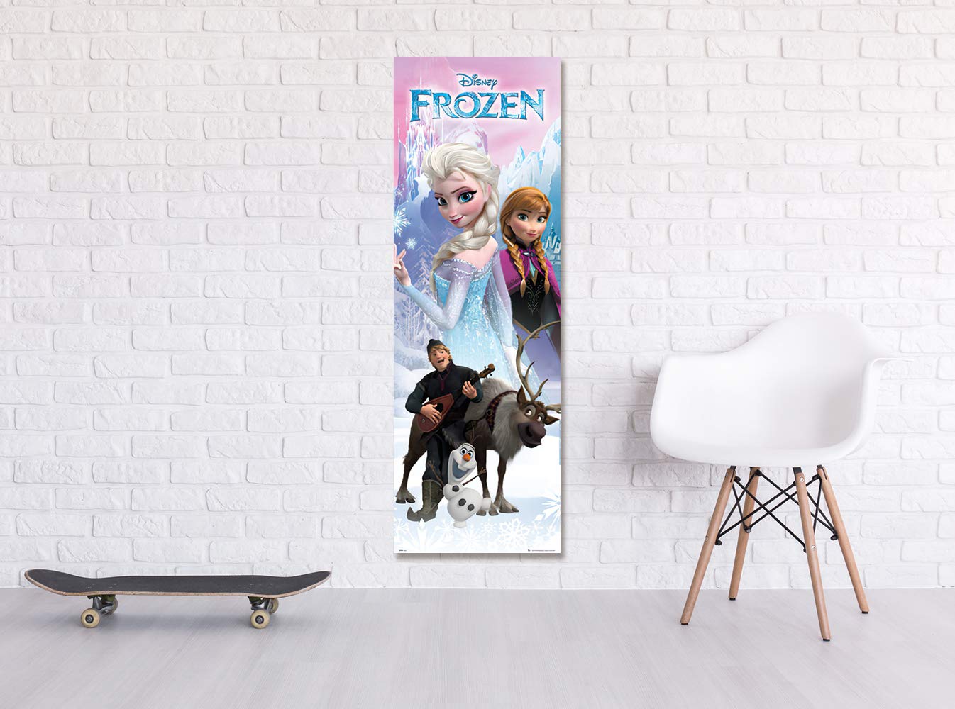 Frozen Disney Movie Door Poster Print - The Cast - 21x62 Inches Poster & Strip Set - Perfect for Kids' Rooms, Themed Parties & Disney Fan Decor