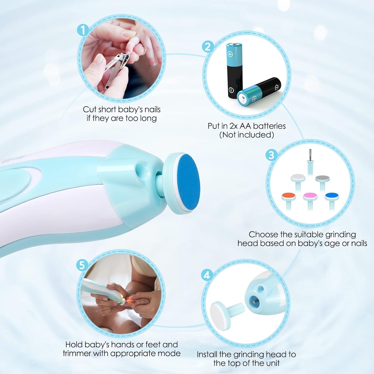 **26-in-1 Baby Healthcare & Grooming Kit – Portable Newborn Safety Care Set with Nail Clippers, Brush & More – Perfect for Travel, Home & Hospital Use (Blue)**