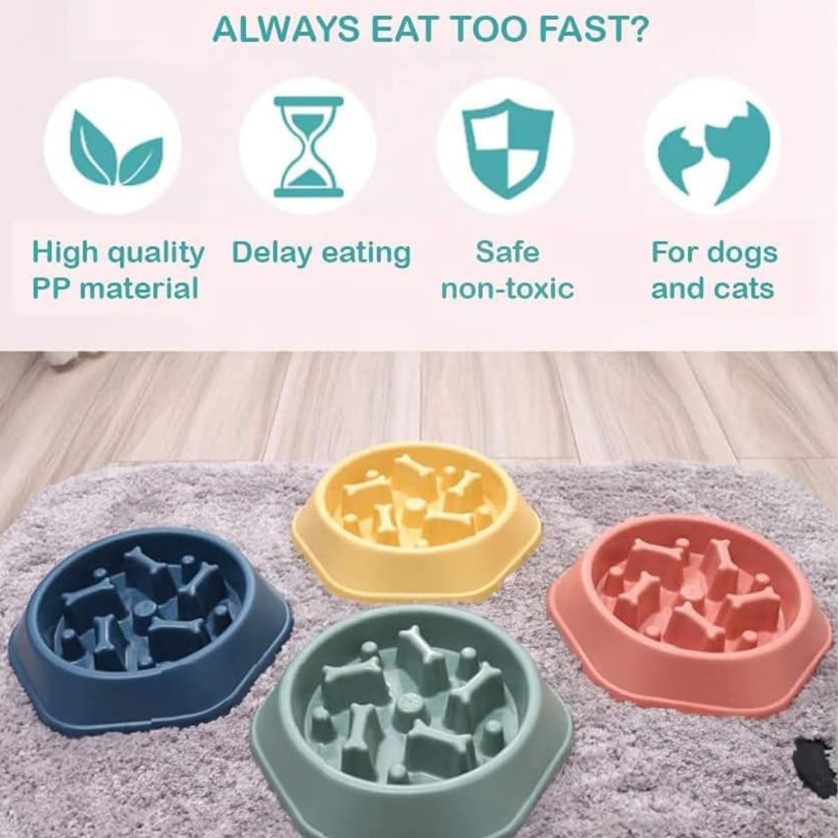 My Mini Beast Slow Feeder Dog Bowl - Anti-Choking Pet Food Dish for Small & Medium Dogs & Puppies - Helps Prevent Bloat & Improves Digestion - Perfect for Fast Eaters at Mealtime or Training Sessions