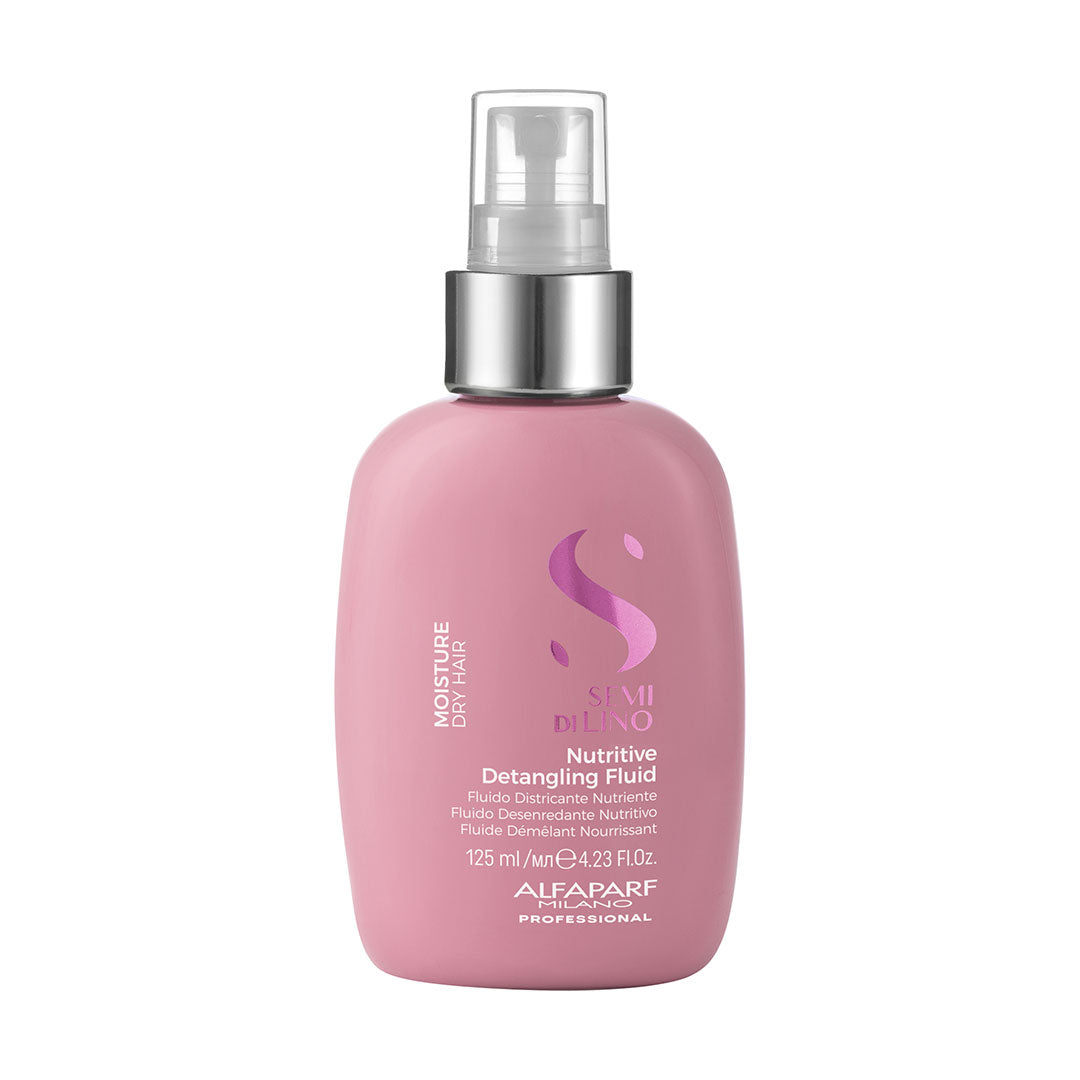 Alfaparf Milano Semi Di Lino Moisture Nutritive Detangling Fluid 125ml - Hydrating Hair Serum for Frizz Control & Shine - Perfect for Dry, Damaged Hair at Home & Salon Use