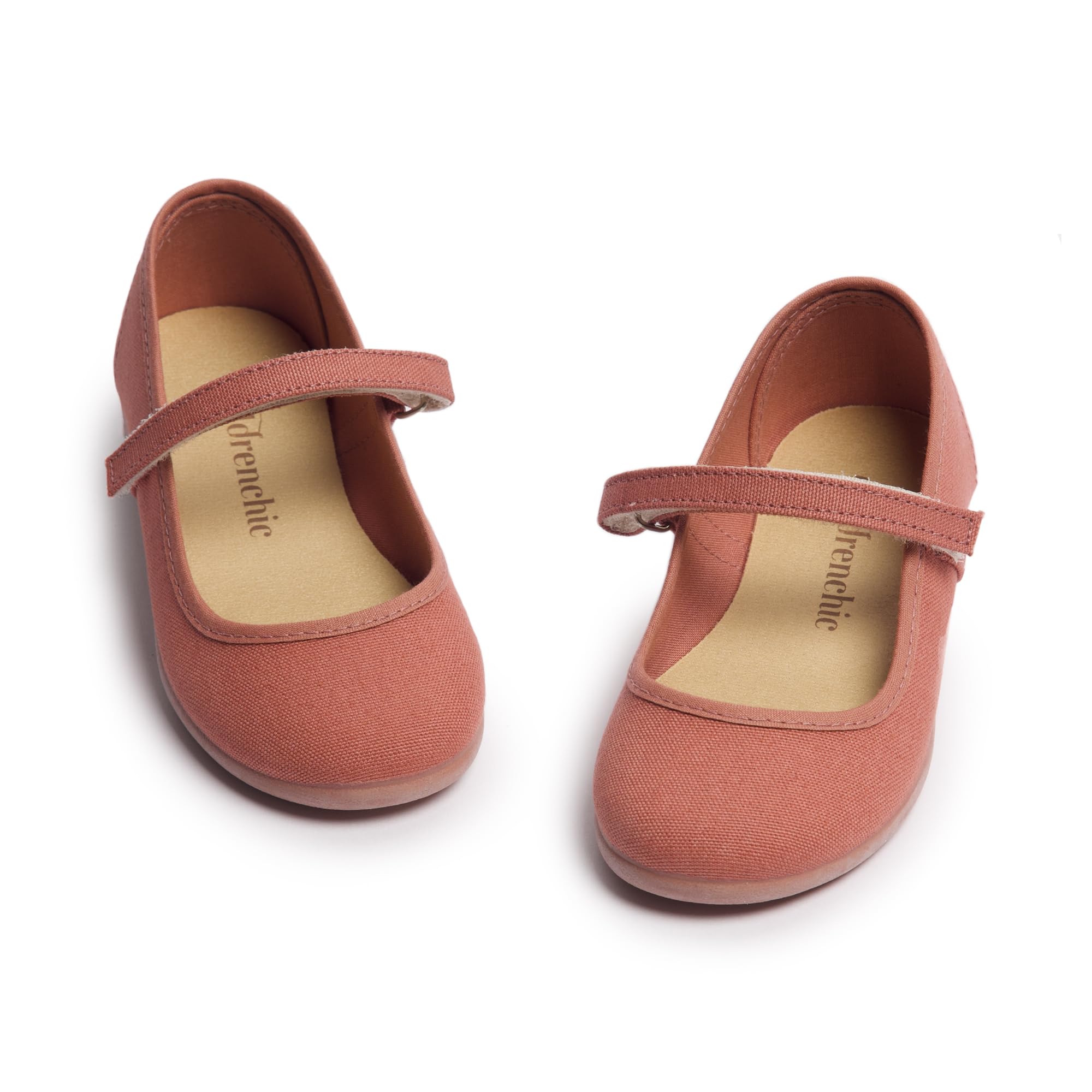 Mary Jane Flats for Girls - Comfortable Hook and Loop Strap School Shoes (Canvas) - Perfect for Weddings, Casual Wear & Everyday Use