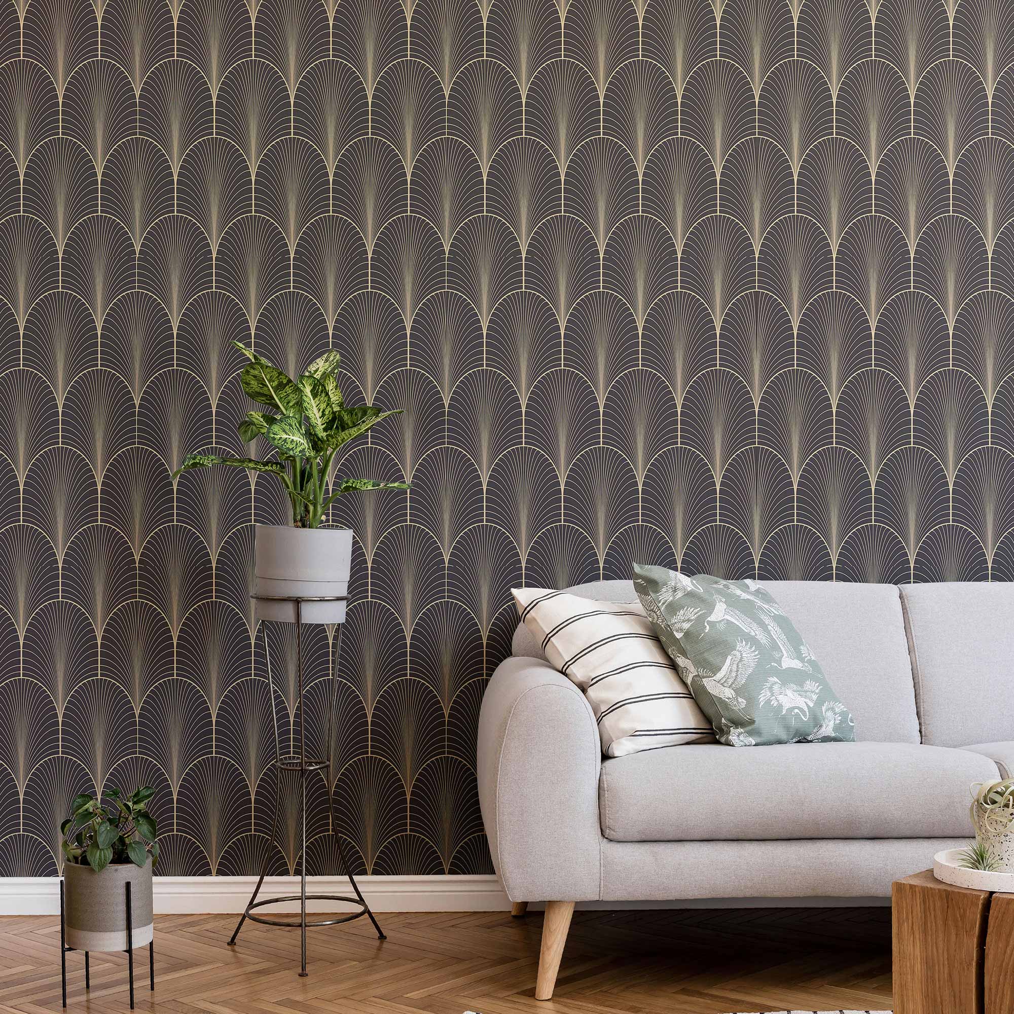 Black Arch Peel and Stick Removable Wallpaper 9934 - Self-Adhesive Decorative Wall Covering for Bedroom, Living Room, and Office Decor