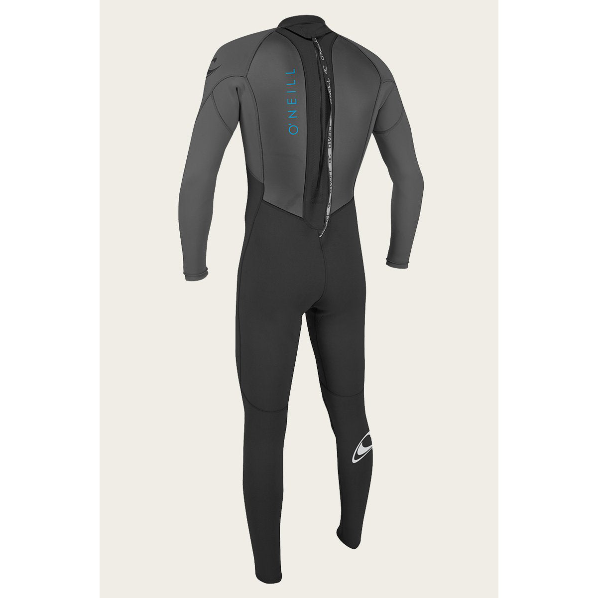 O'Neill REACTOR 2 Youth 3/2 Back Zip Wetsuit - Full Black/Graphic Print for Surfing, Diving & Water Sports