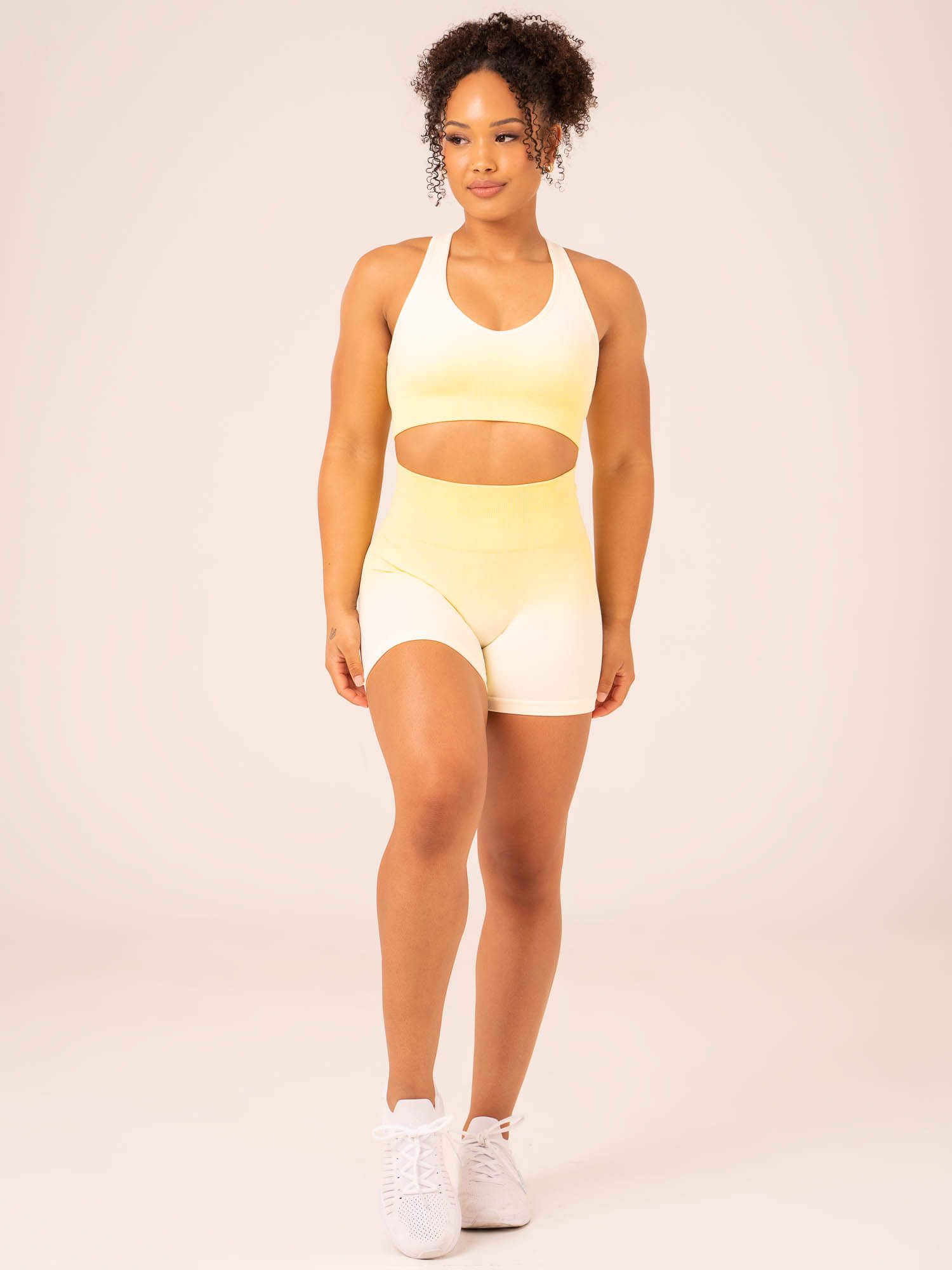 Ombre Seamless Sports Bra - High Support Lemon Ombre Workout Top for Women | Yoga, Running, Gym & Activewear