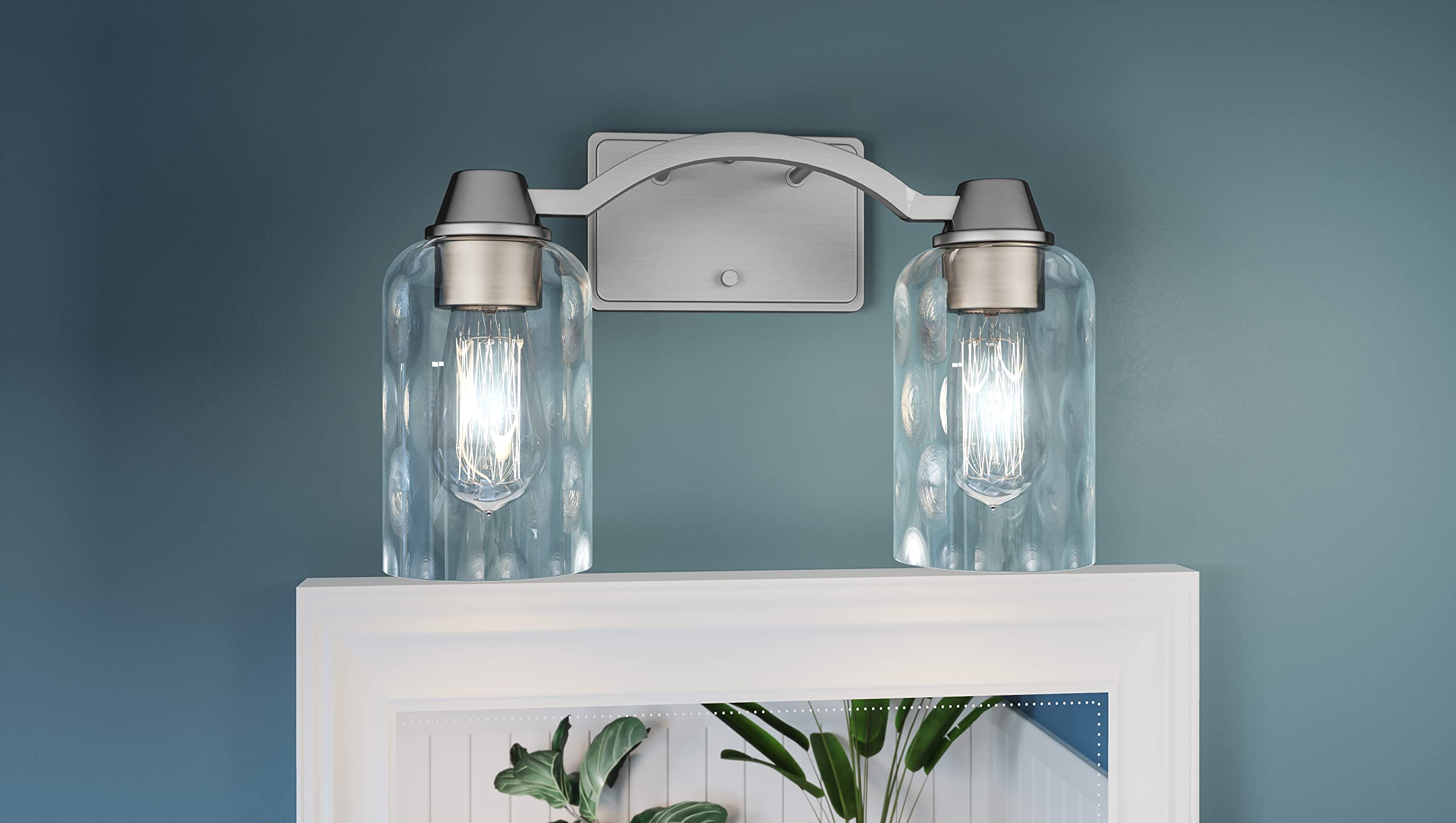 Quoizel Acacia 2-Light Brushed Nickel Bathroom Vanity Light - Perfect for Modern Bathroom & Powder Room Lighting