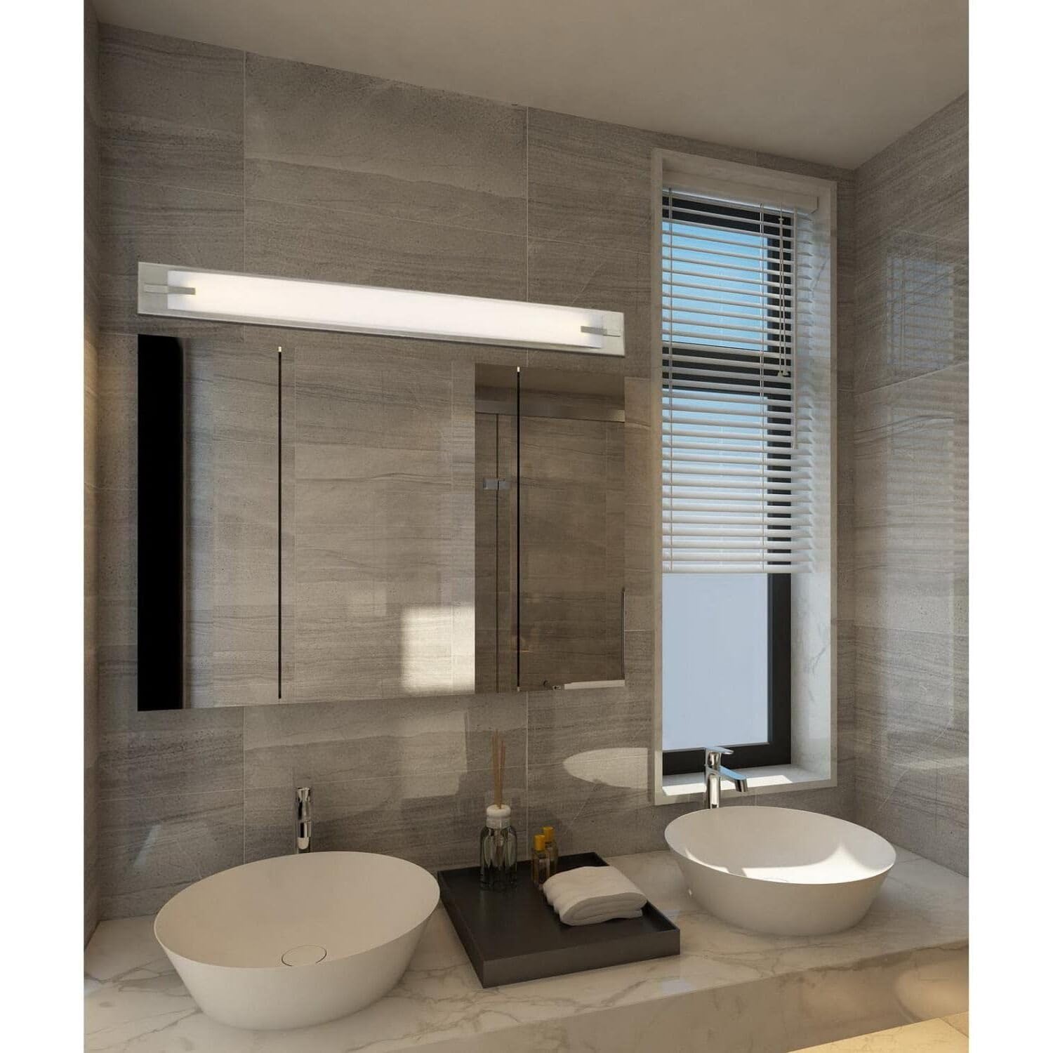 Cal Lighting LA-8602L Modern LED Vanity Light - Pewter, Nickel, Silver Finish - 3.25 Inch - 4.00x3.30x43.00 - Perfect for Bathroom, Dressing Room & Makeup Area