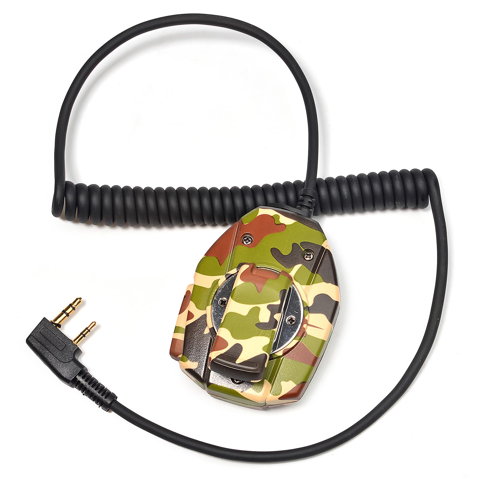 HYS 2-Pin Shoulder Speaker Microphone with 3.5mm Audio Jack - Compatible with BF-F8HP, UV-5R, BF-888s, Kenwood RT Series Radios - Hands-Free Communication for Security, Construction & Outdoor Activities