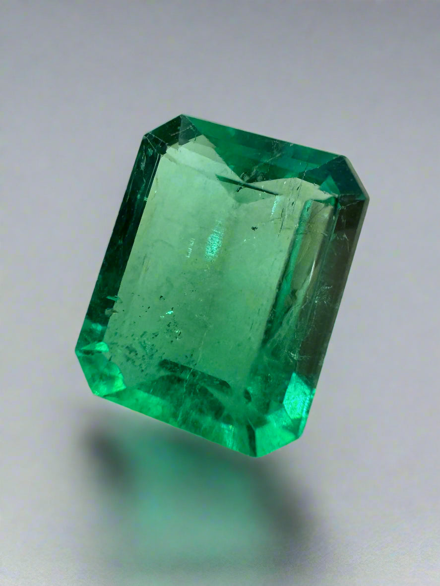 3.30ct Muzo Colombian Emerald - Crystal Clear Yellowish Green Spready Cut 10.4x8.4mm Earth Mined Loose Gemstone for Jewelry Making, Engagement Rings & Collector's Items