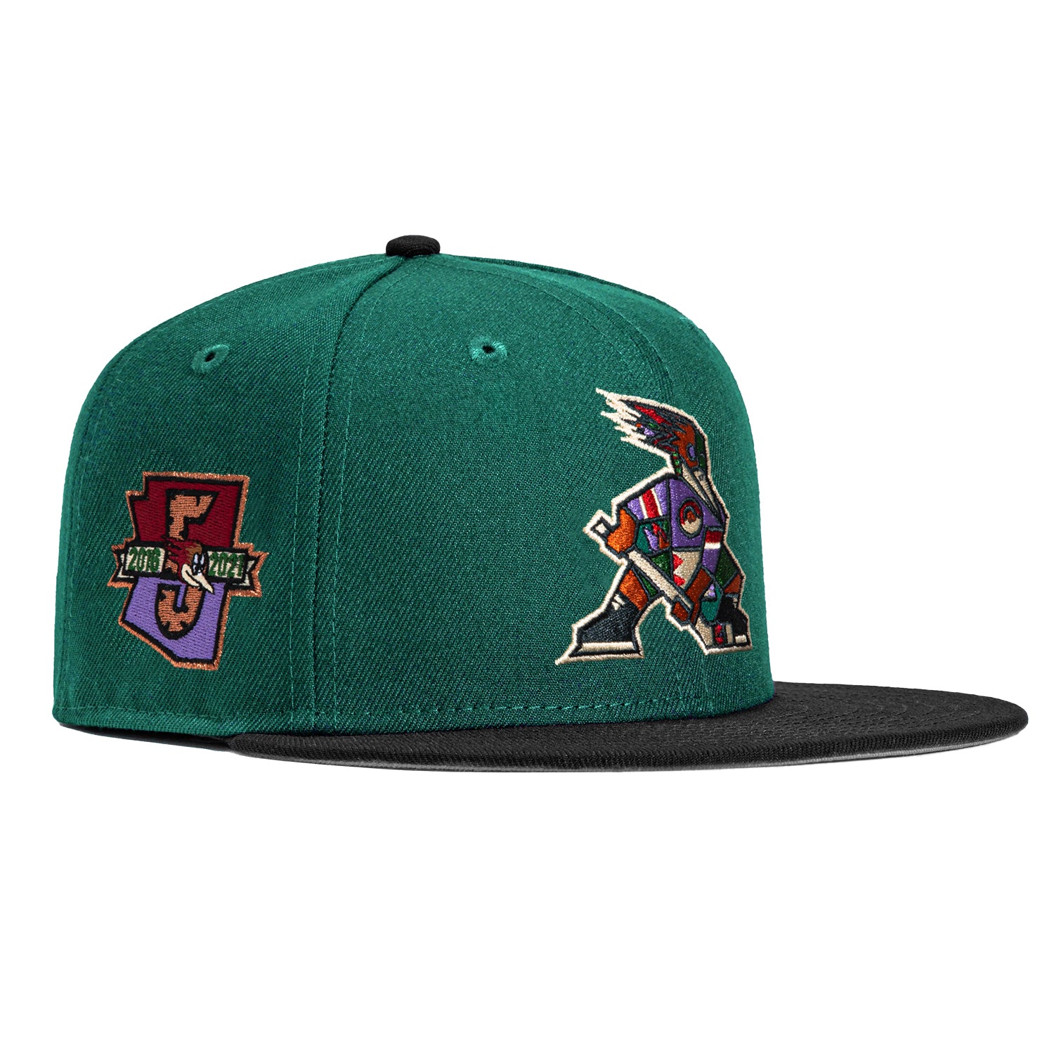 New Era 59Fifty Tucson Roadrunners Inaugural Patch Alternate Snapback Hat - Green & Black | Official MLB Baseball Cap for Men & Women | Perfect for Games, Sports Events & Streetwear Fashion