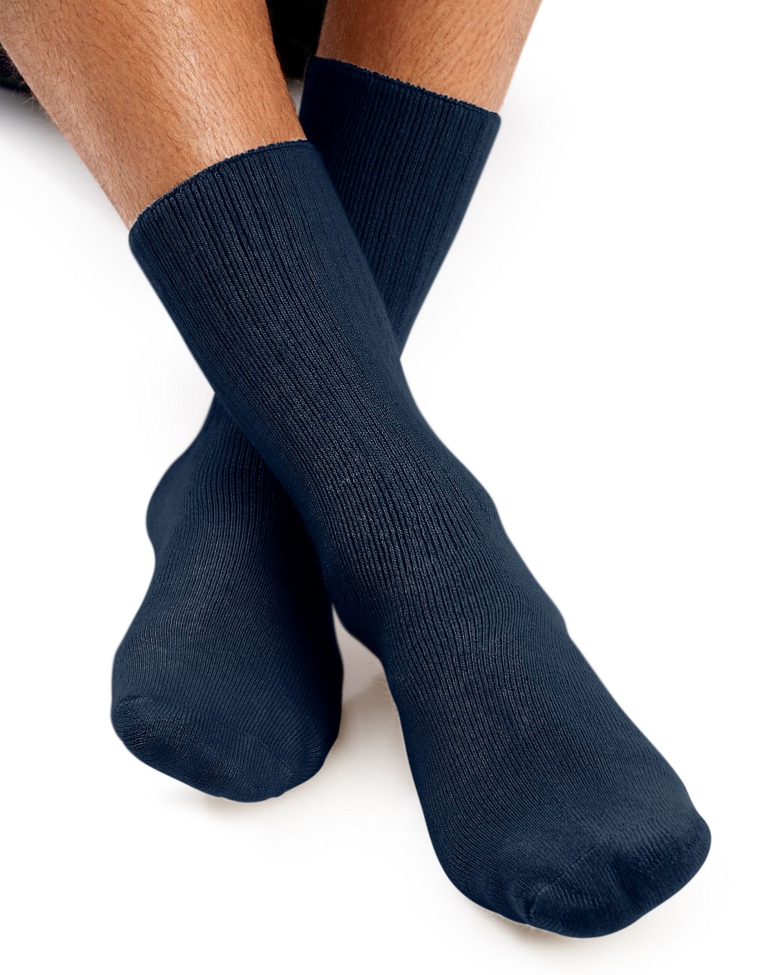 Ultra Soft Men's Crew Socks - 1 Pair of Breathable Cotton Socks for Everyday Comfort, Work & Casual Wear