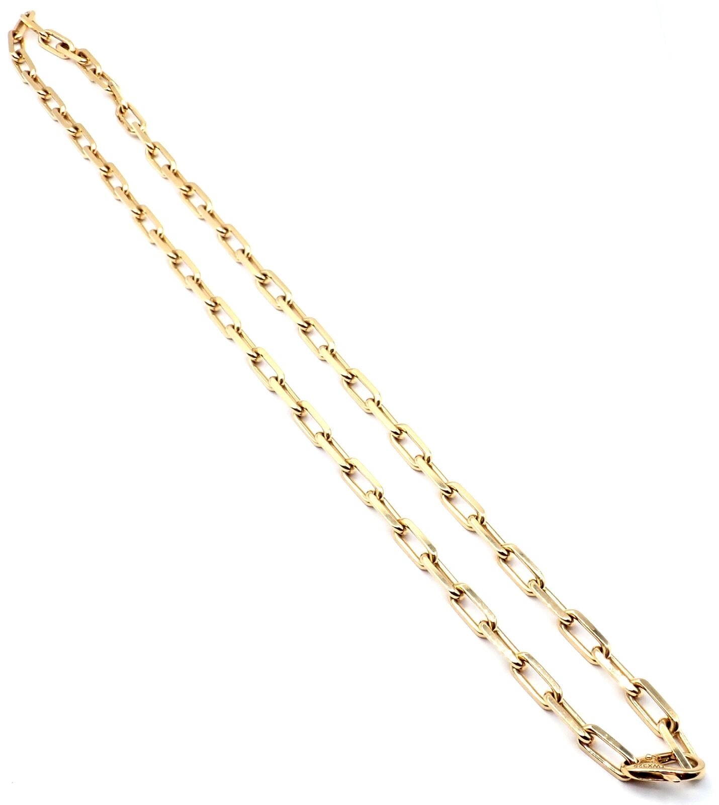 Authentic Cartier Santos 18K Yellow Gold Link Chain Necklace 22