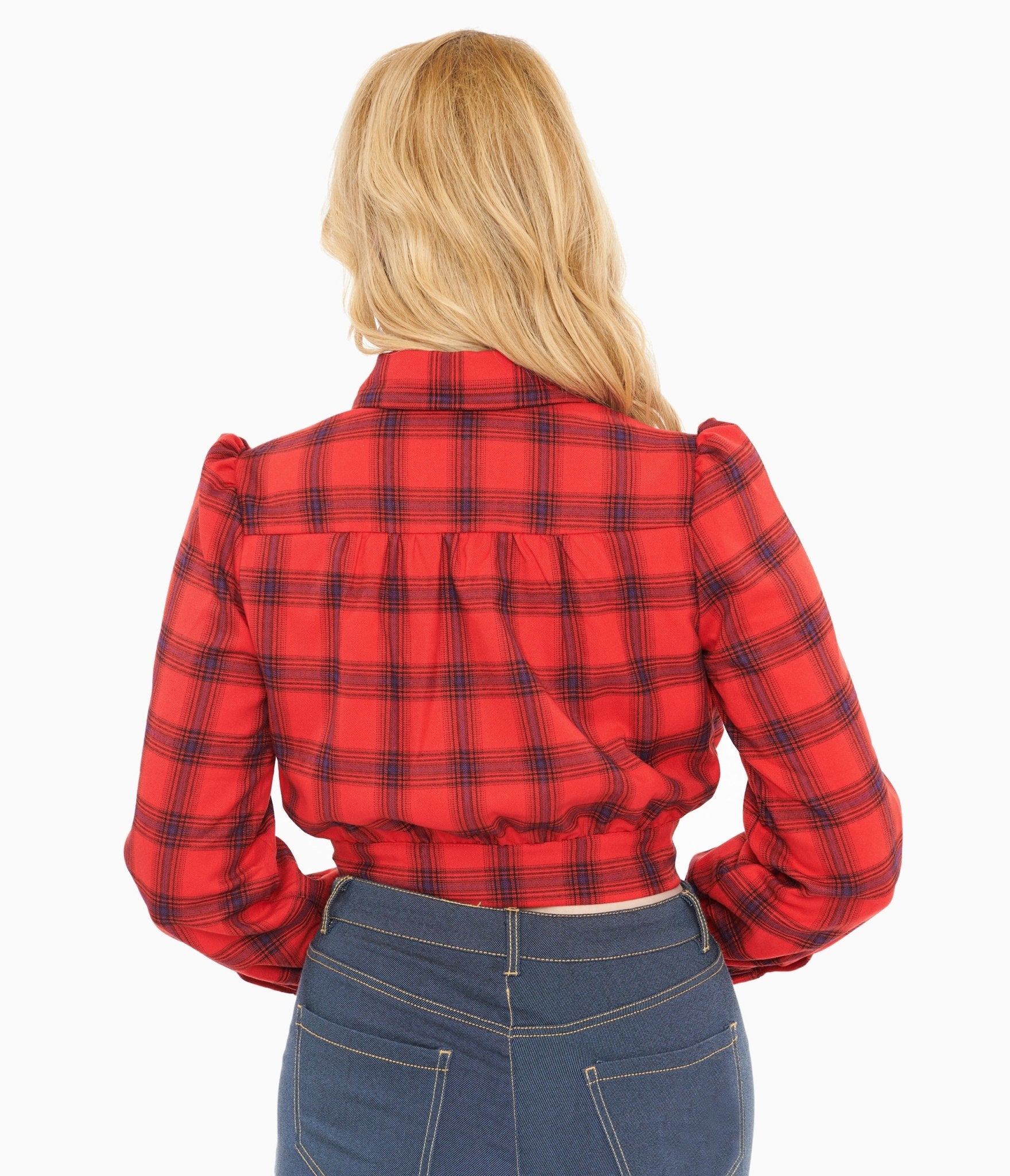 Stylish Red Plaid Rosie Bomber Jacket for Women - Trendy Vintage-Inspired Outerwear for Fall & Winter | Perfect for Casual Outings, Street Style & Layering