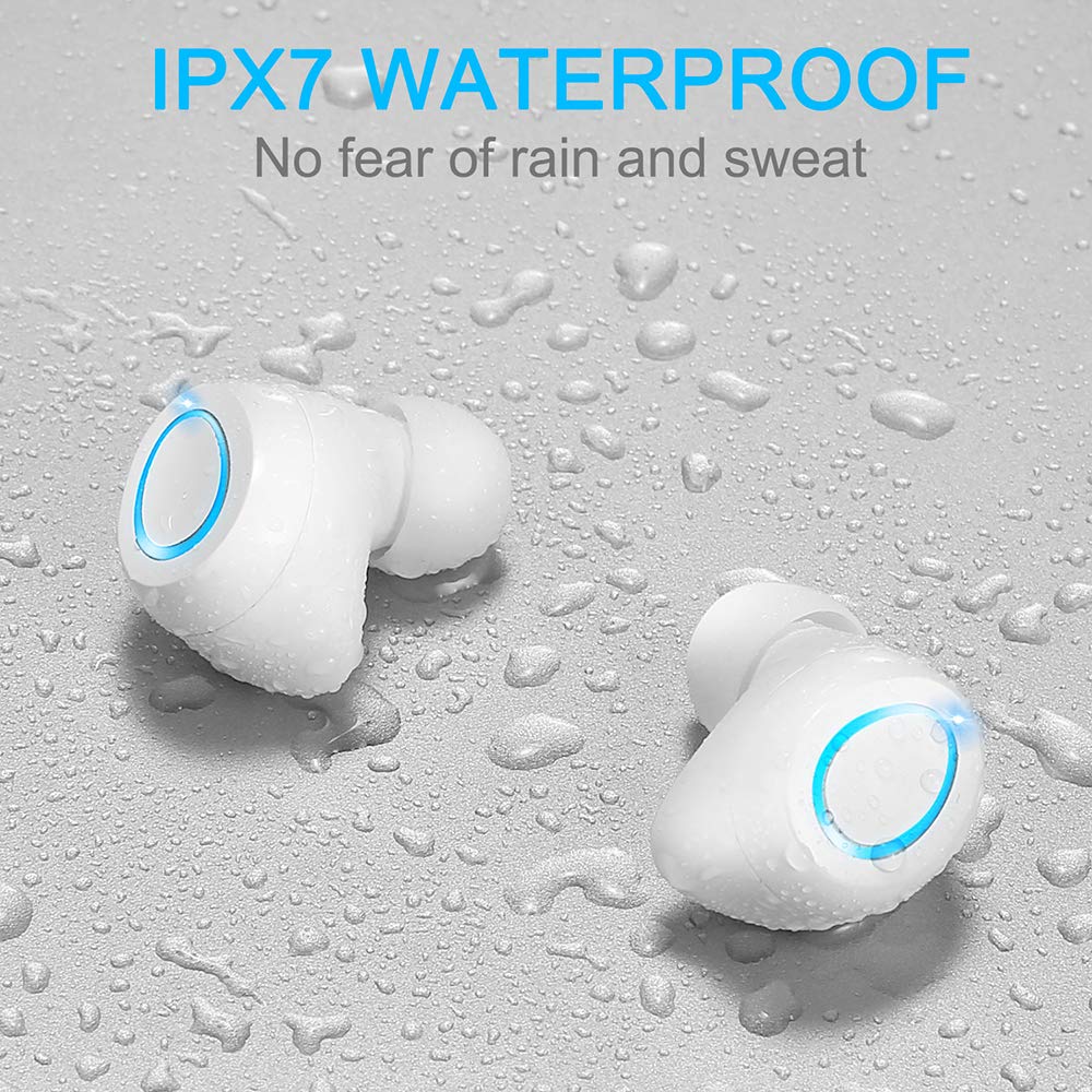 Motast Wireless Earbuds Bluetooth 5.1 with 140H Playtime, Stereo Noise Cancelling Headphones, IP7 Waterproof Sport Earphones with Mic & USB-C Charging (Rose Gold) - Perfect for Running, Gym Workouts & Travel