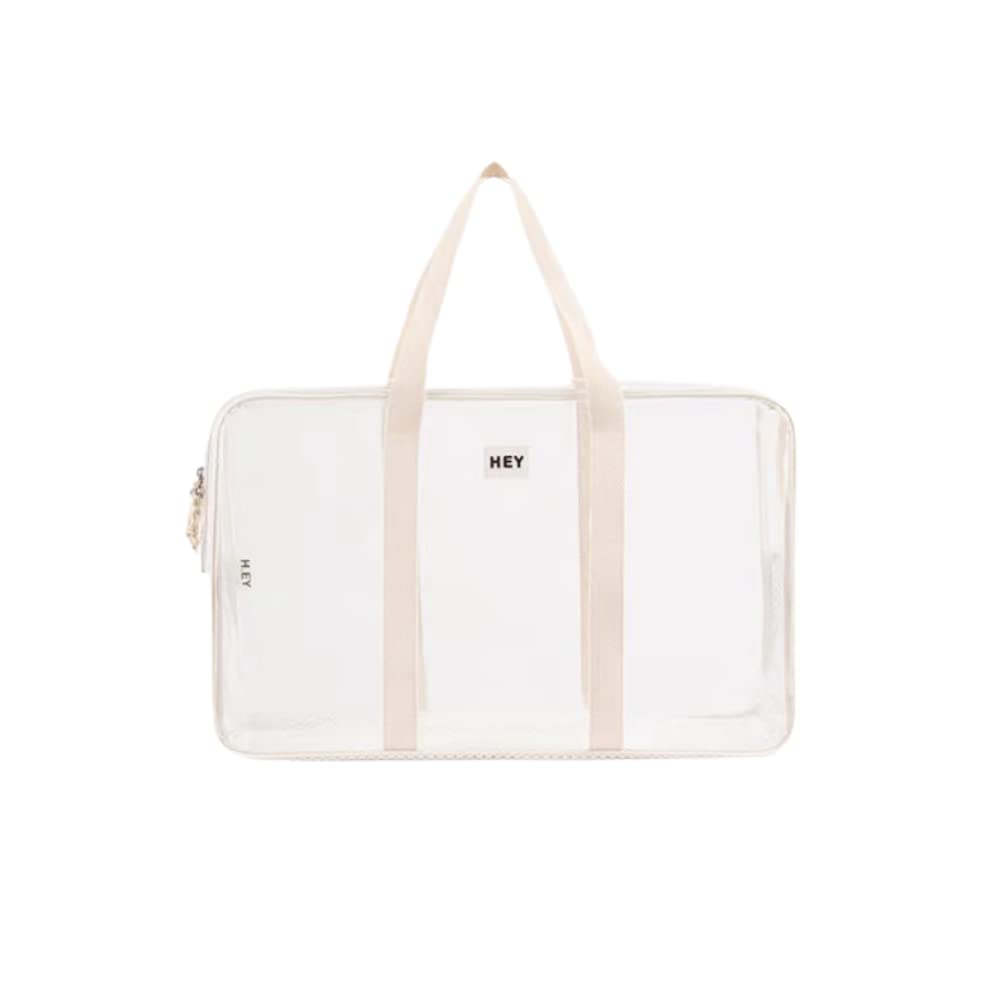 AONUOWE Kawaii Clear Lunch Bag - Cute Transparent Tote Bag for Women, Large Beach Shoulder Bag, Travel Toiletry Organizer - Perfect for School, Work, Gym & Vacation
