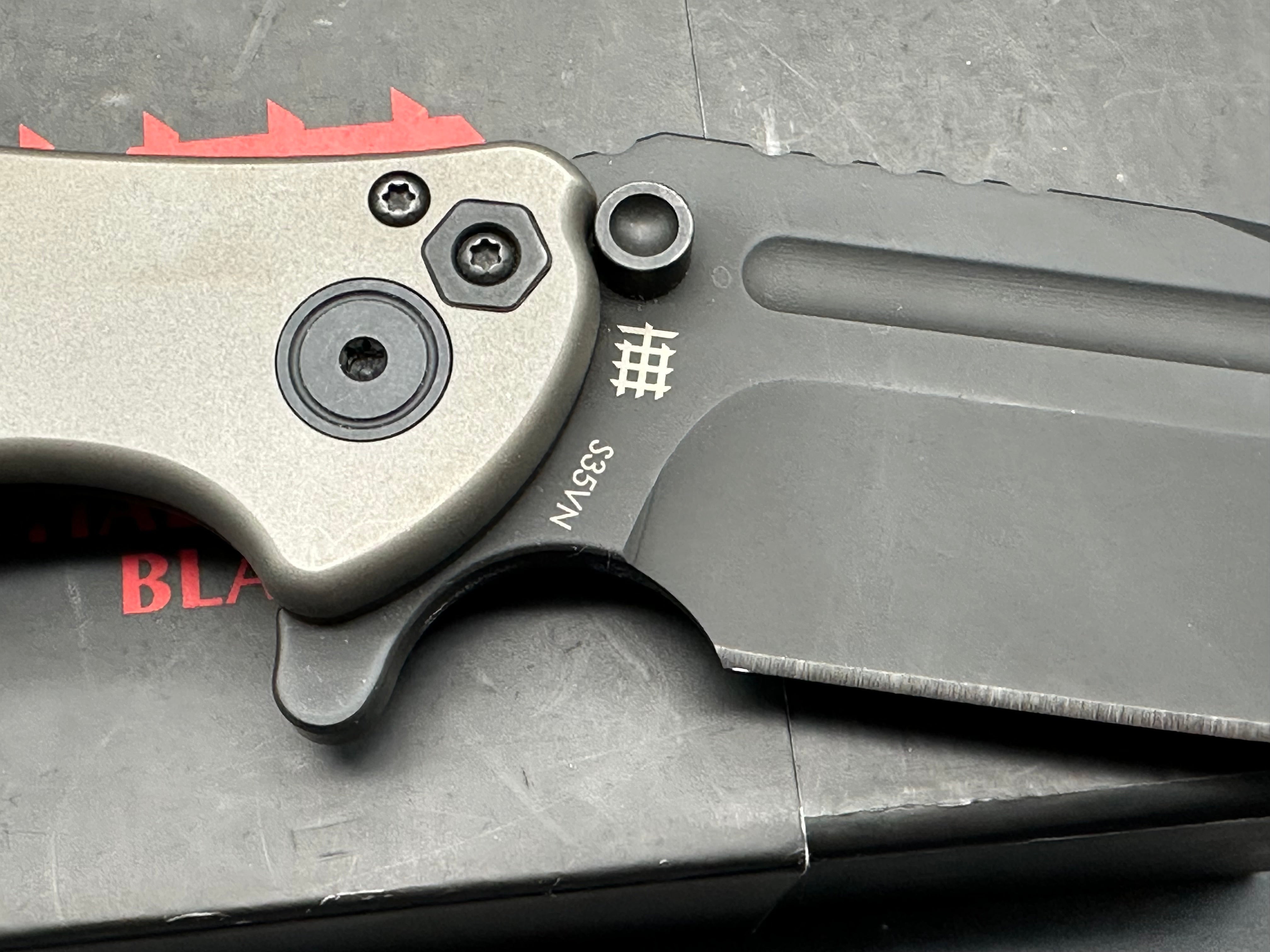 Halfbreed Blades Gen 1 Large Bushcraft Folding Knife - Premium Titanium Handle with S35VN Steel Blade - Ideal for Camping, Hunting & Outdoor Survival