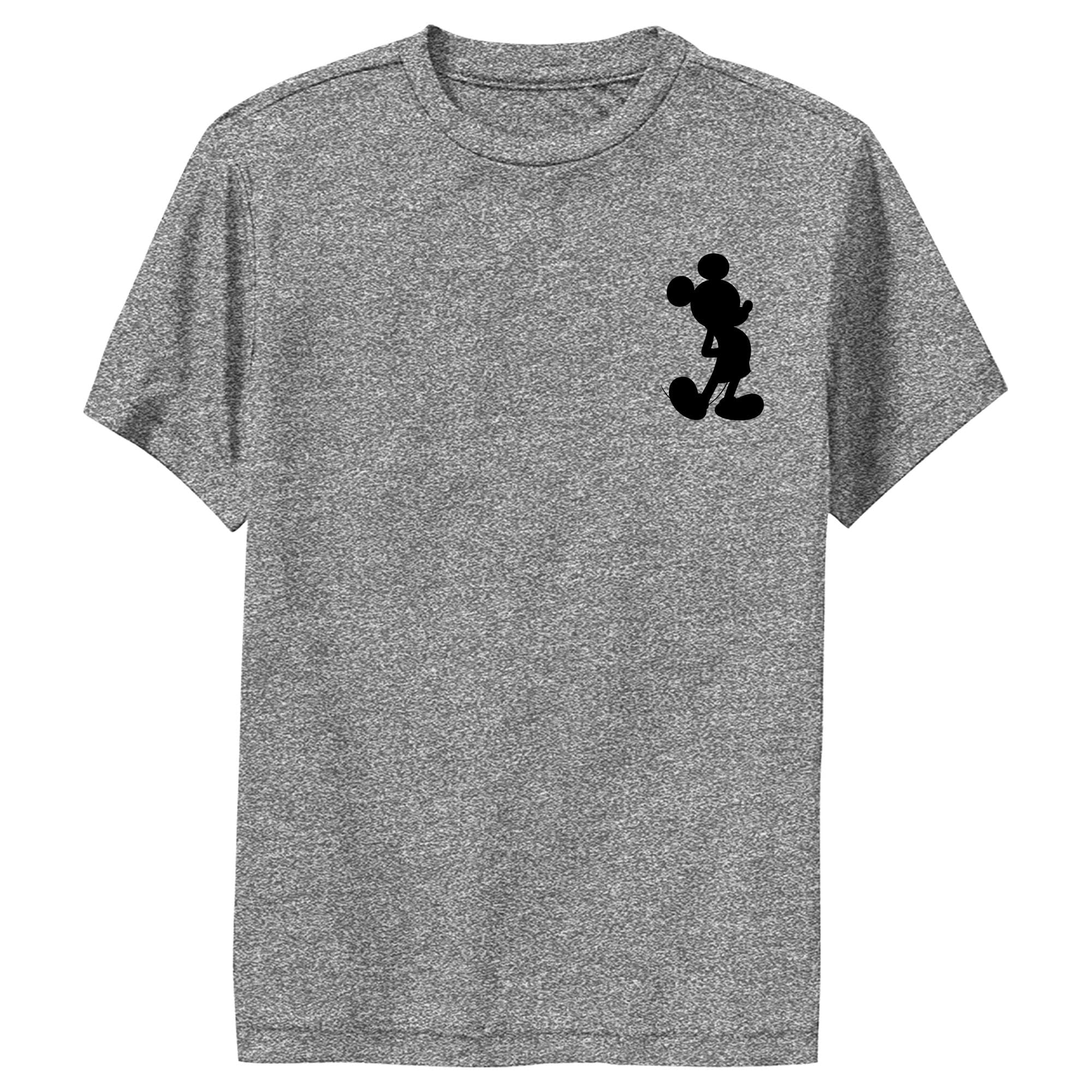Disney Mickey Mouse Silhouette Boys' Performance T-Shirt - Breathable & Quick-Dry for Sports & Play