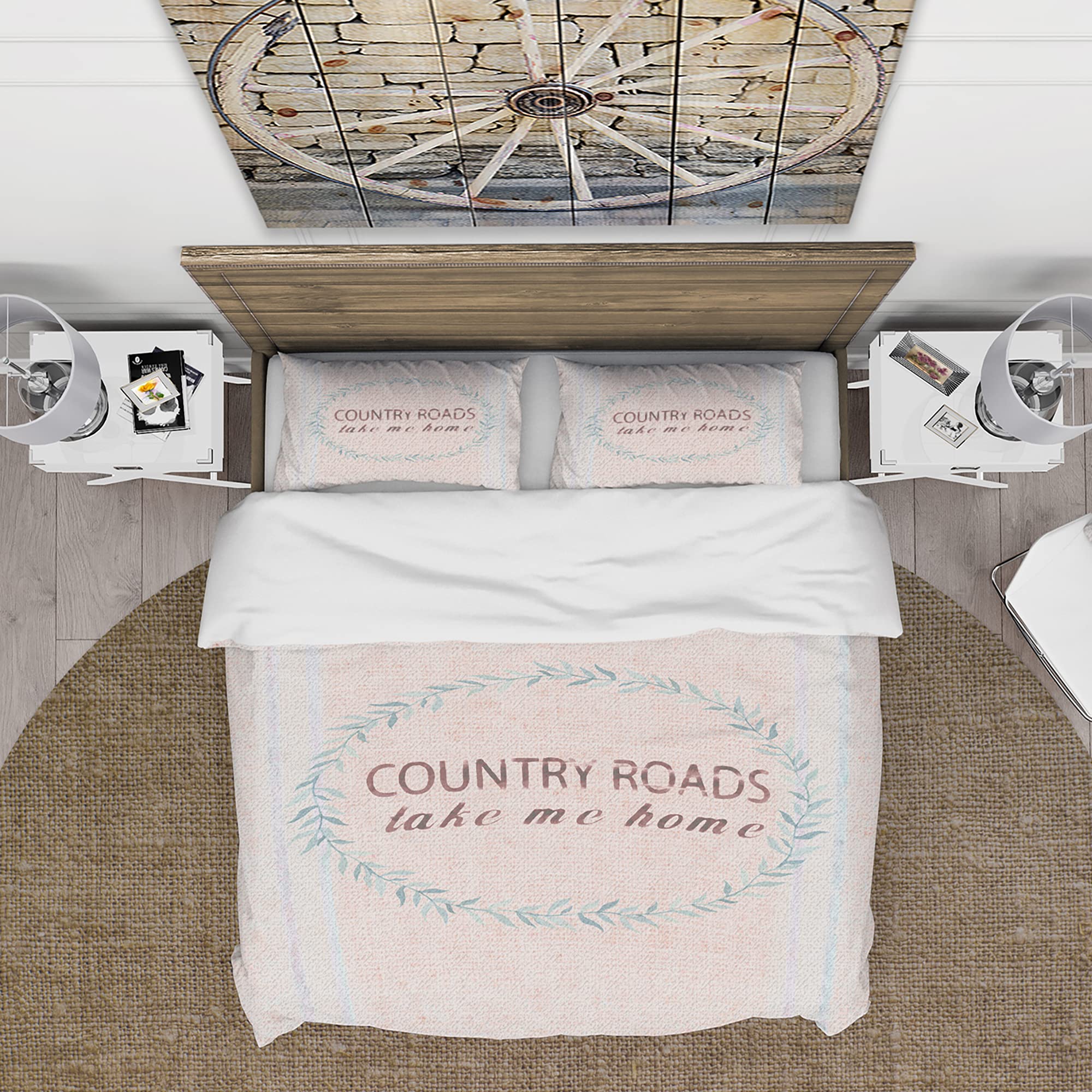 Farmhouse Floral Duvet Cover Set King Size - 3 Piece Pink Bedding Set for All Seasons | Soft & Breathable Cotton Farmhouse Style Duvet Cover with Pillow Shams | Perfect for Master Bedroom, Guest Room & Cozy Farmhouse Decor